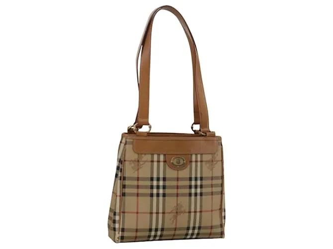 Autre Marque Borsa a spalla Burberrys Nova Check PVC Beige Oro Auth 103531 D'oro