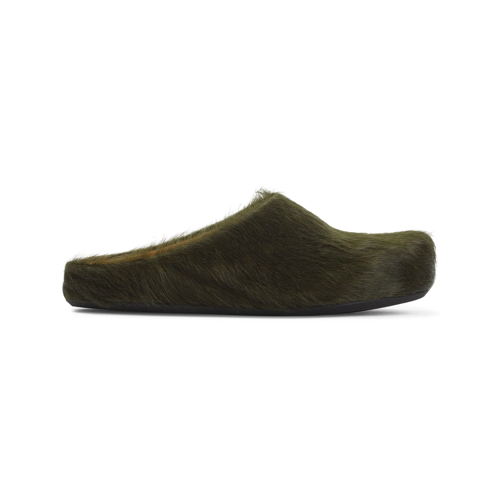 Deep Sage Calf Hair Fussbett Sabot Mules
