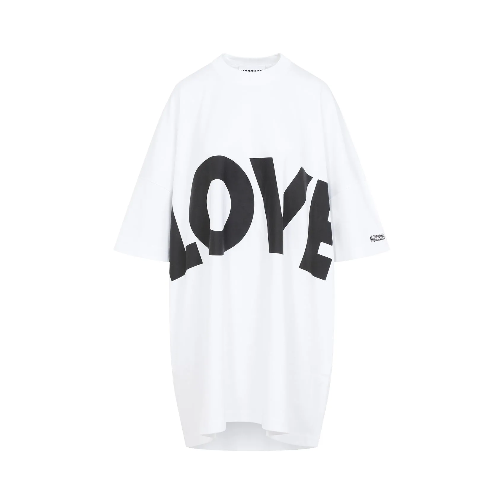 White Cotton Interlock Knit Dress