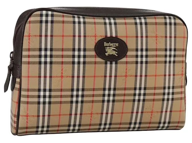 Autre Marque Borsa a mano in tela beige Burberrys Nova Check Auth 106136