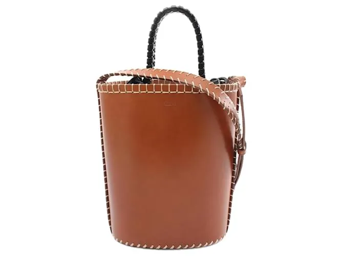 Borsa a spalla piccola Chloé Louela Marrone Nero