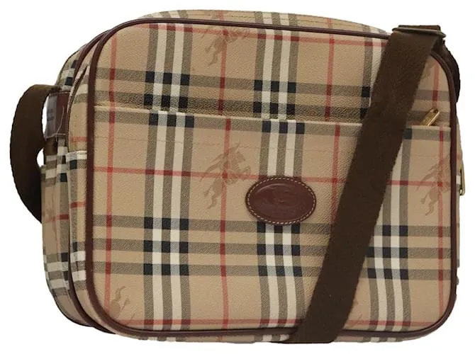 Autre Marque Borsa a spalla Burberrys Nova Check in PVC pelle beige Auth 102021