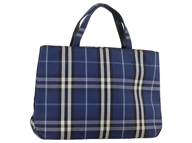 Autre Marque Borsa a mano in tela Nova Check di Burberrys blu Auth 107242