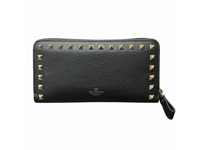 Portafoglio con zip Valentino Rockstud PRS645VSH2 Nero