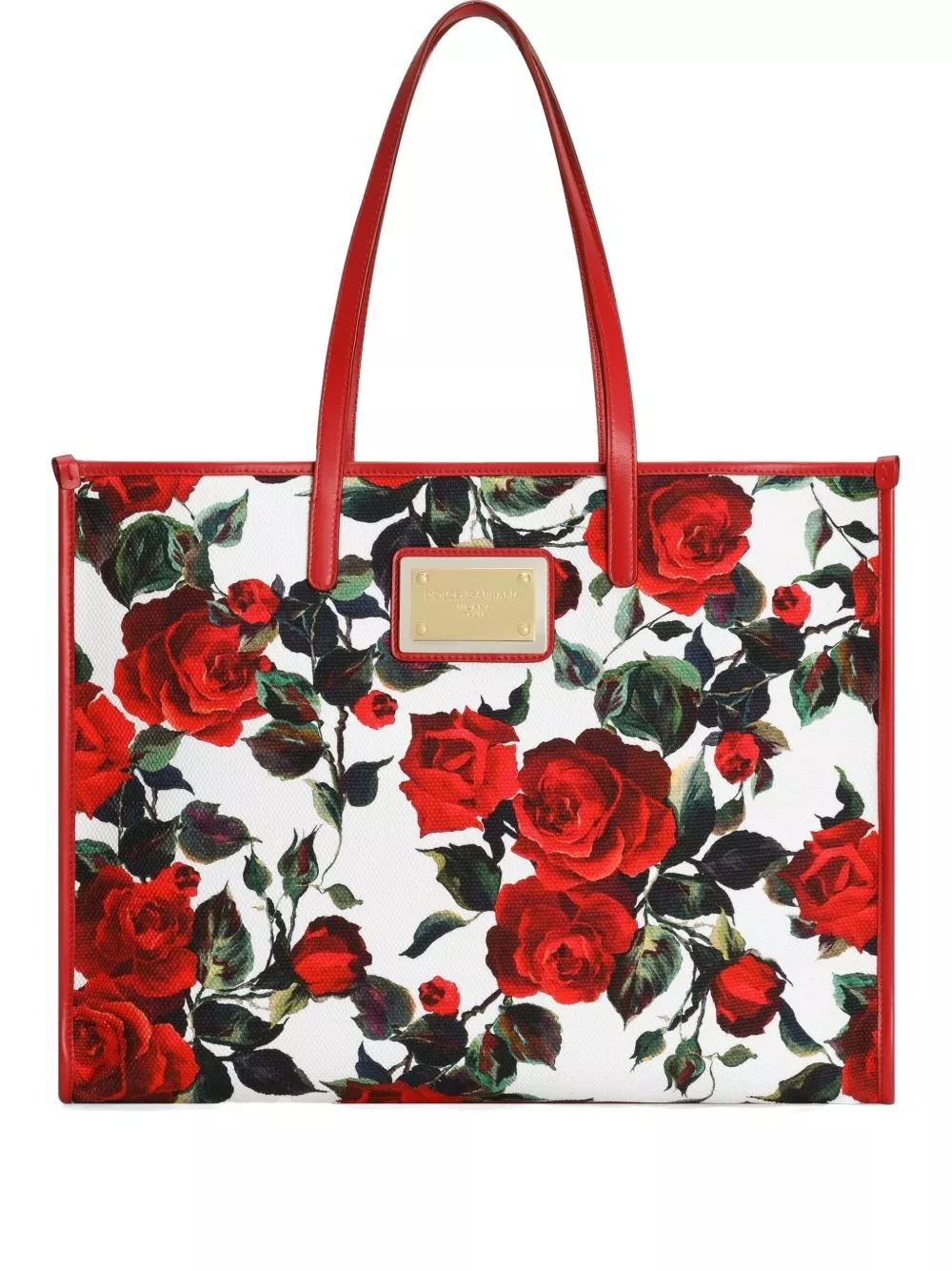Borsa shopping grande in canvas di Dolce & gabbana