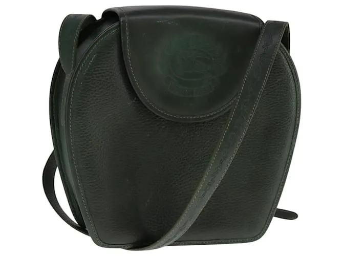 Autre Marque Borsa a spalla Burberrys in pelle verde Auth 108203