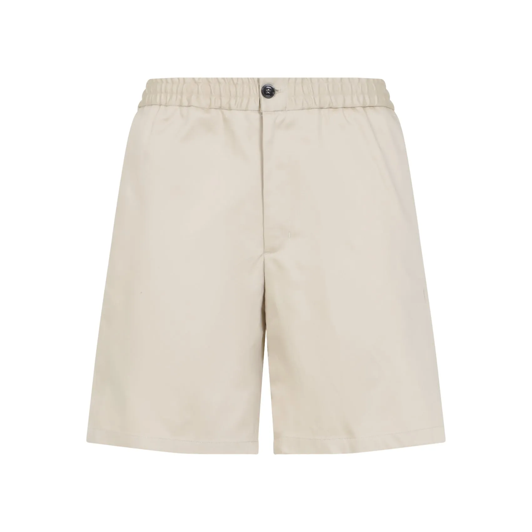 Beige Elasticated Waist Cotton Shorts