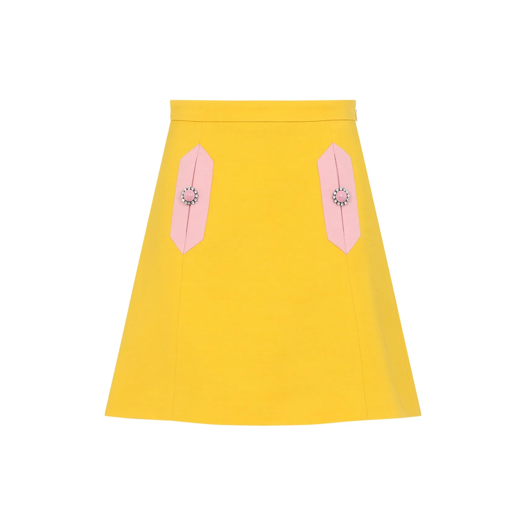 Bright Narciso Yellow Virgin Wool Skirt