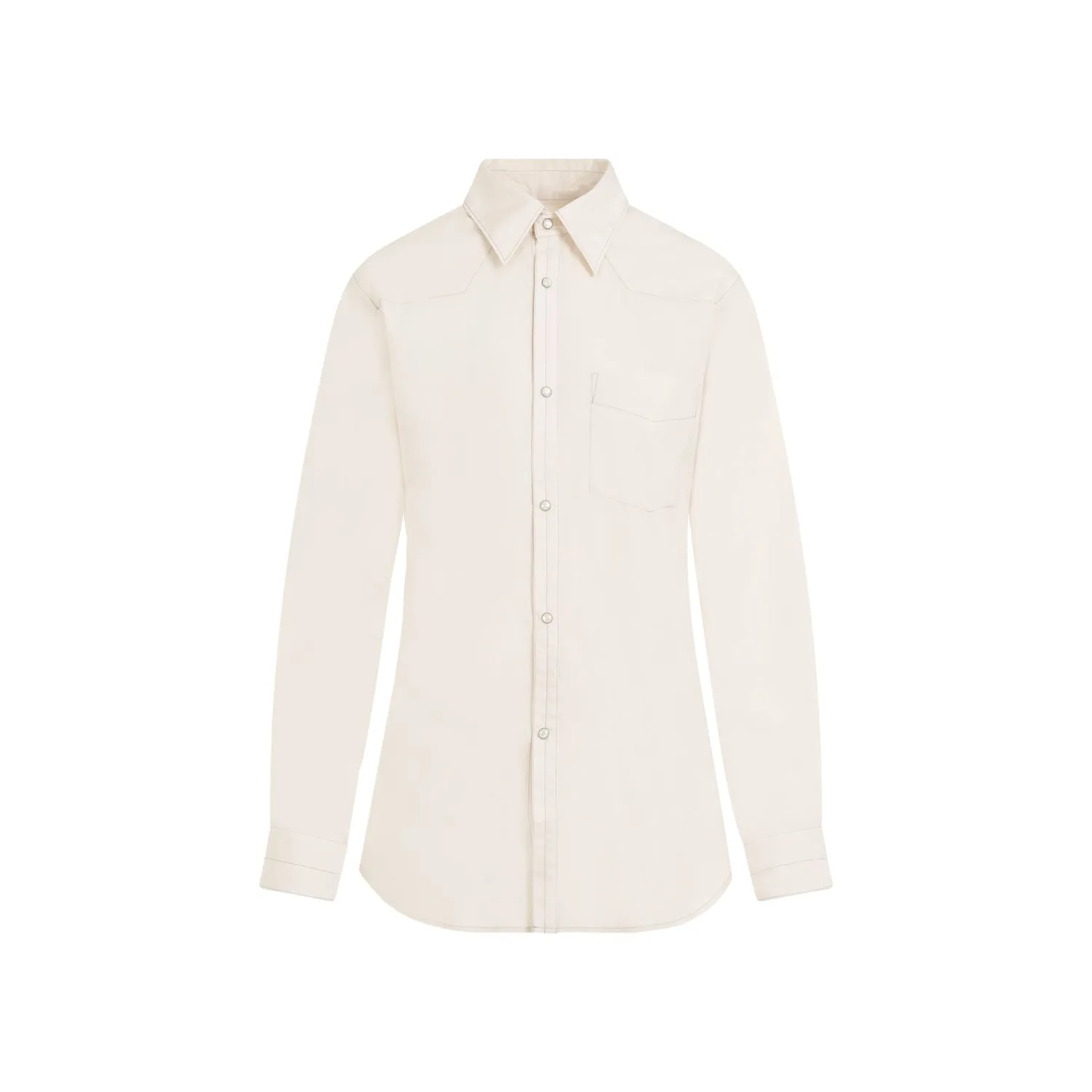Cream Western Fitted Cotton Shirt