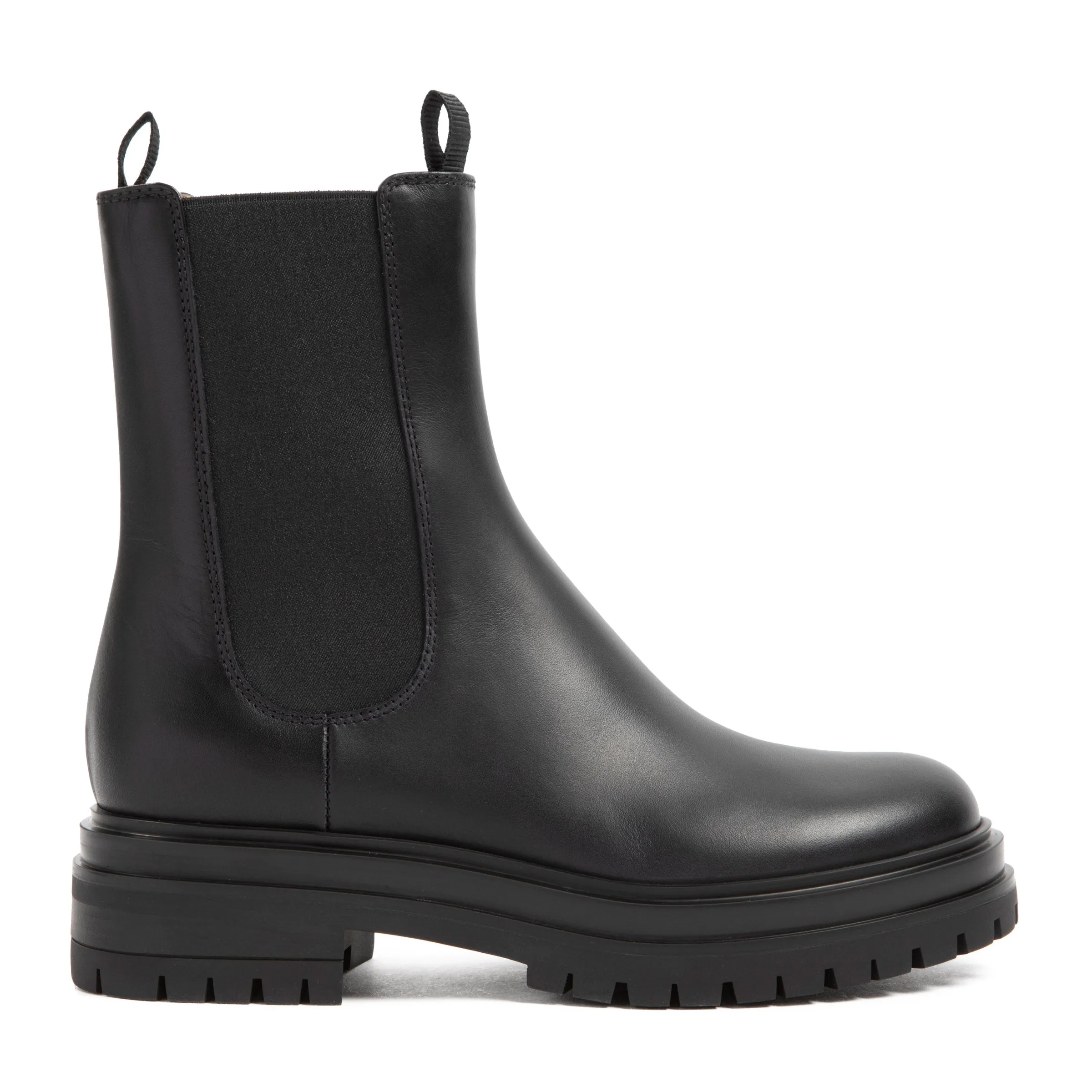 Black Leather Biker Boots