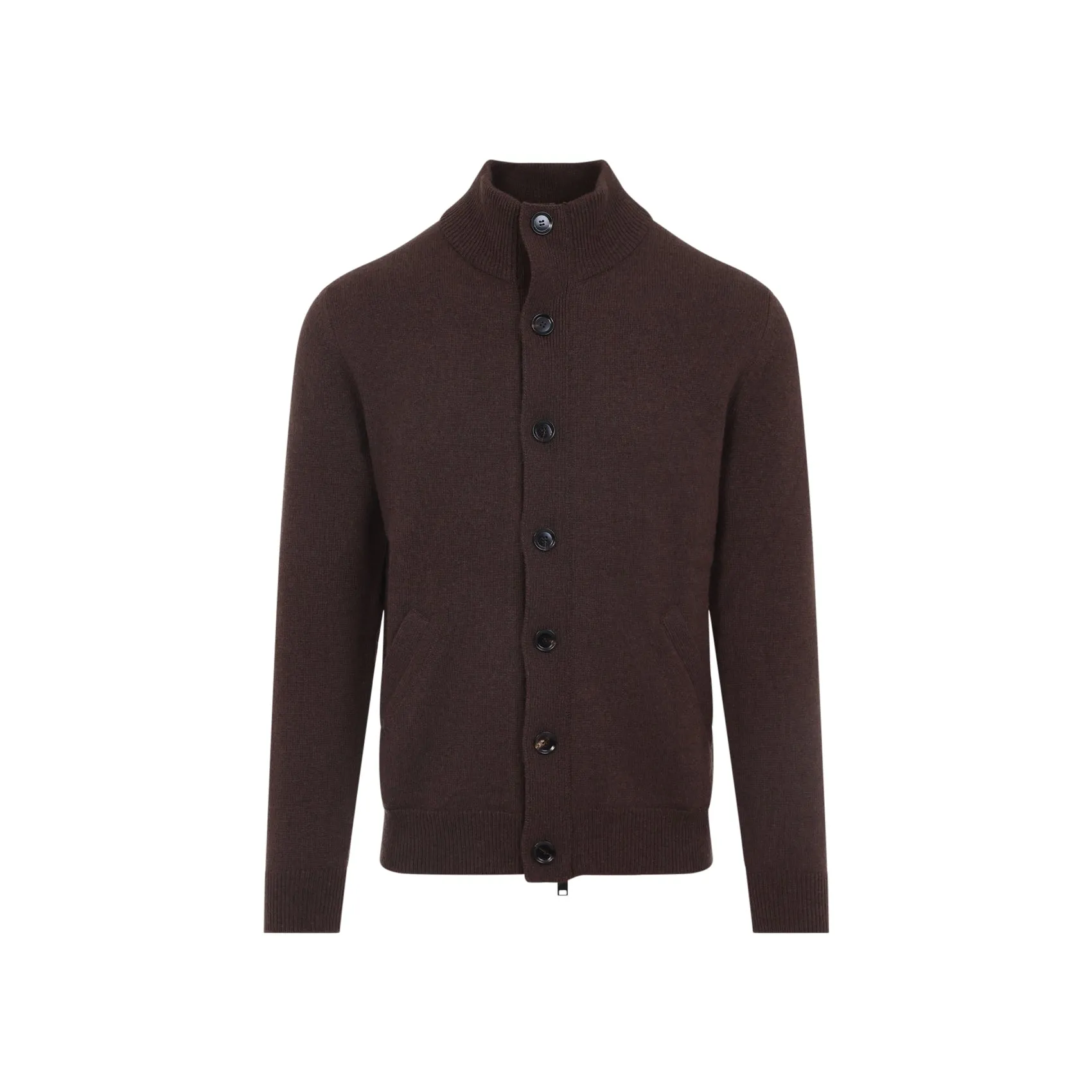 Brown Mahogany Cashmere Zip Blouson