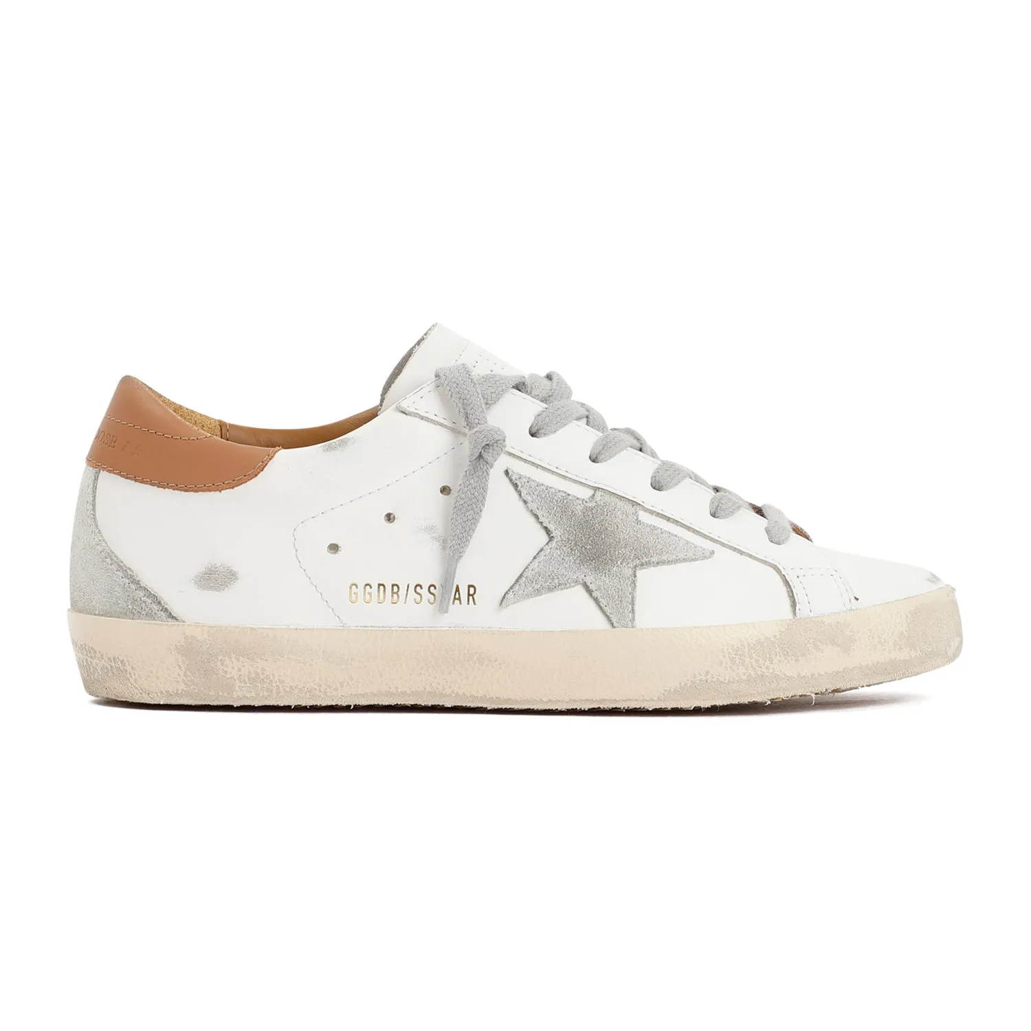 White Ice Light Brown Super Star Calf Leather Sneakers