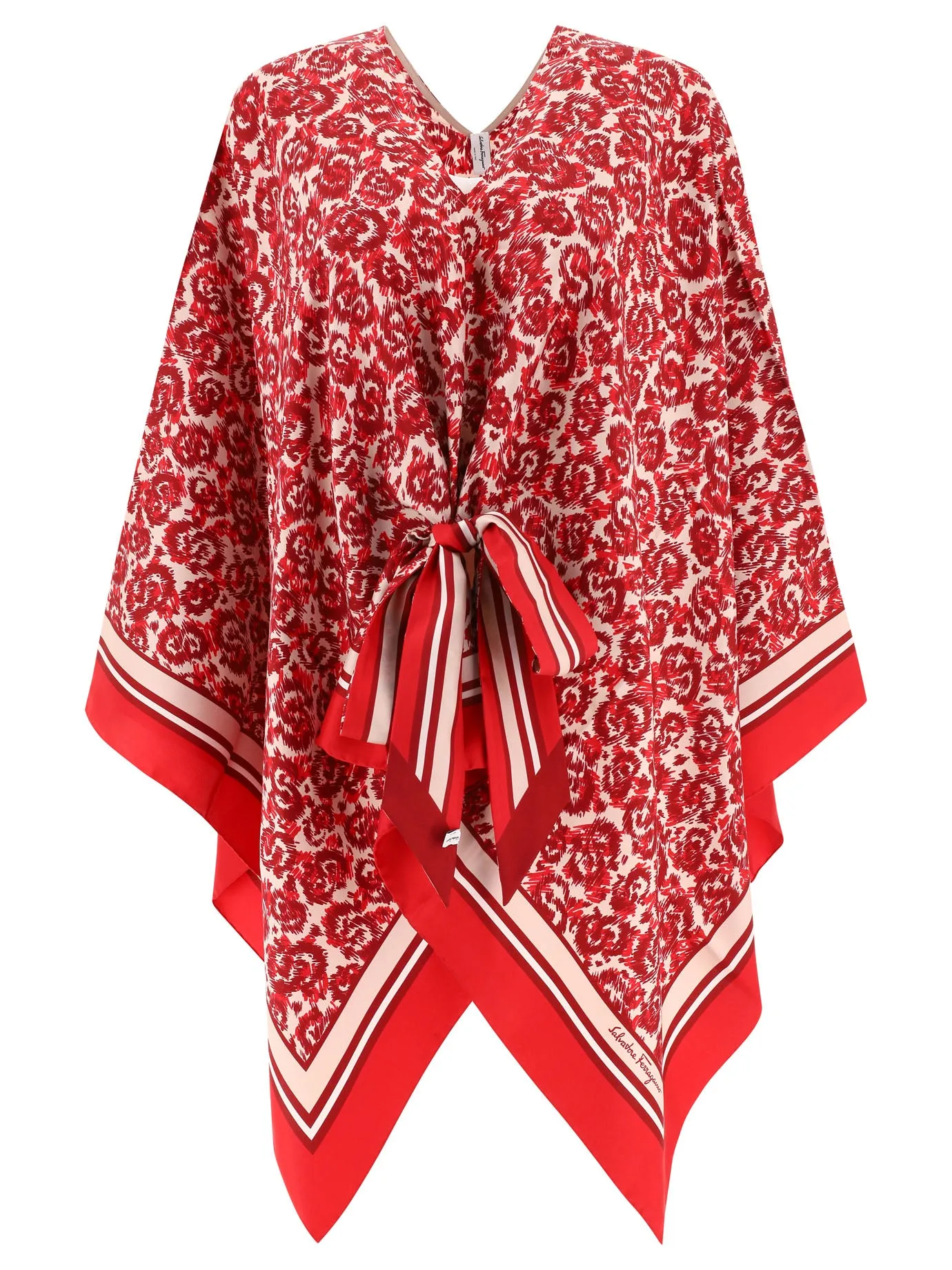 Printed Poncho Coats Bordeaux
