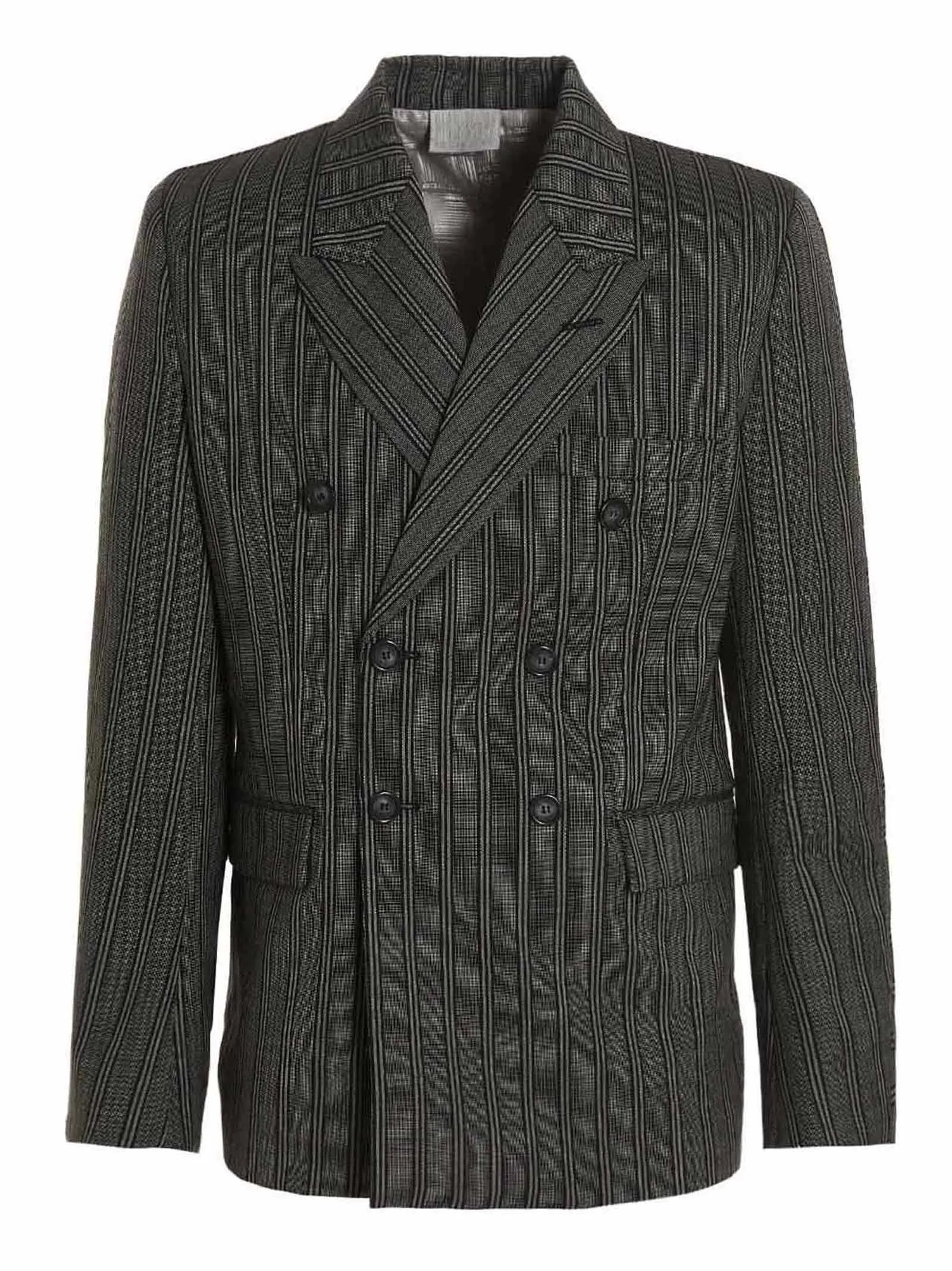Tonal Double Breasted Tailored Blazer Nero