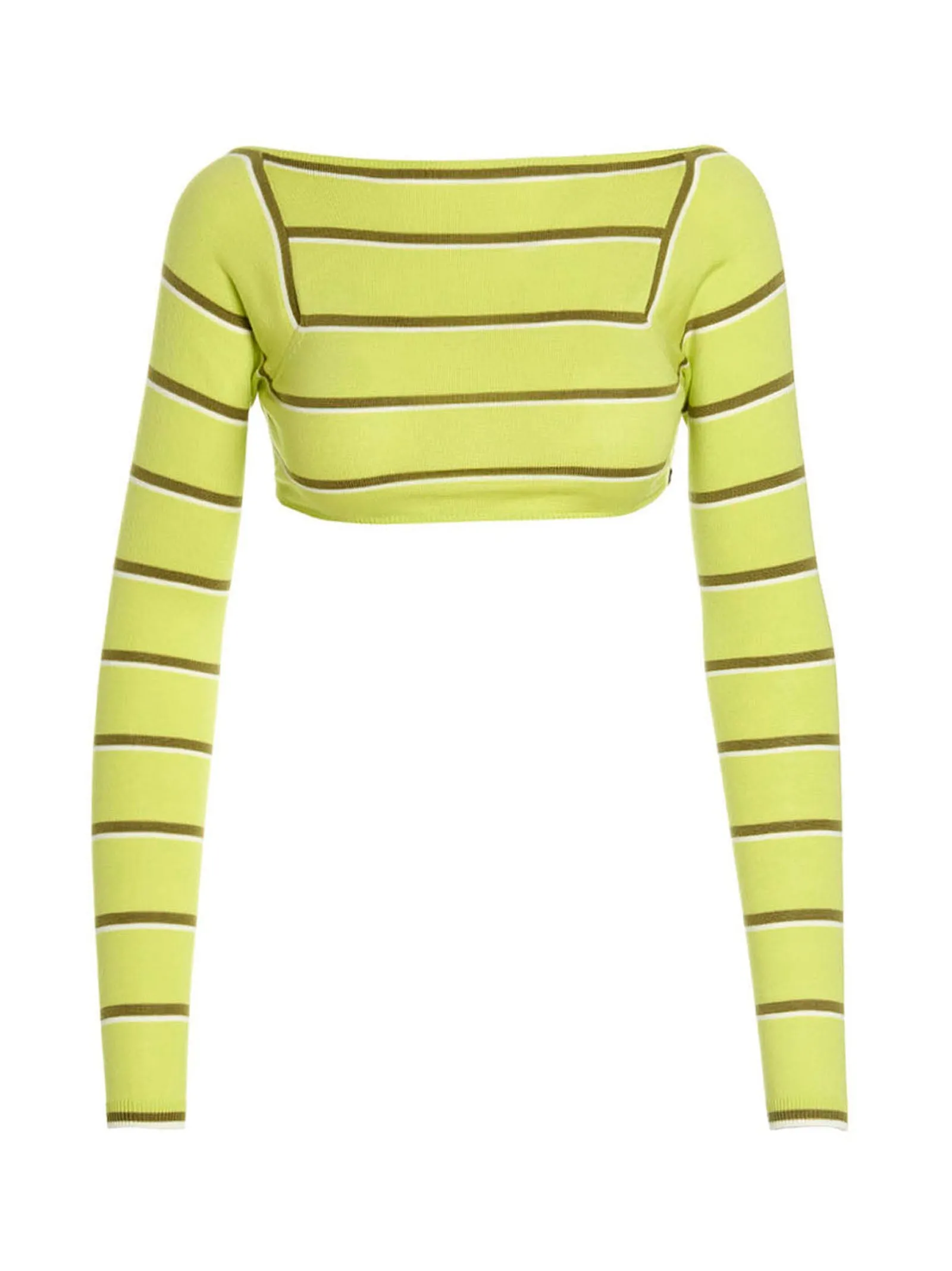Cut-Out Cropped Sweater Maglioni Verde