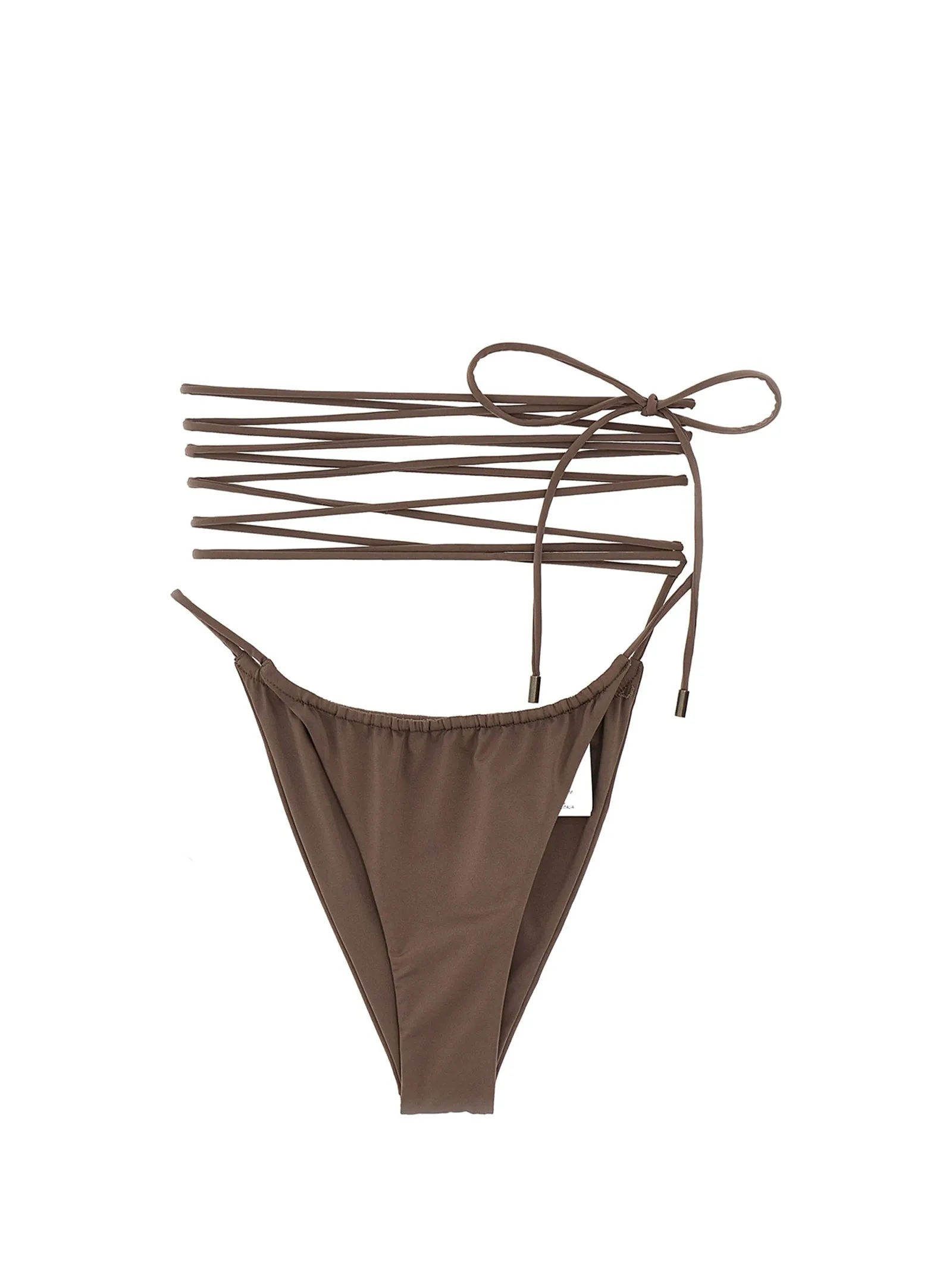 Lacing Bikini Briefs Beachwear Beige