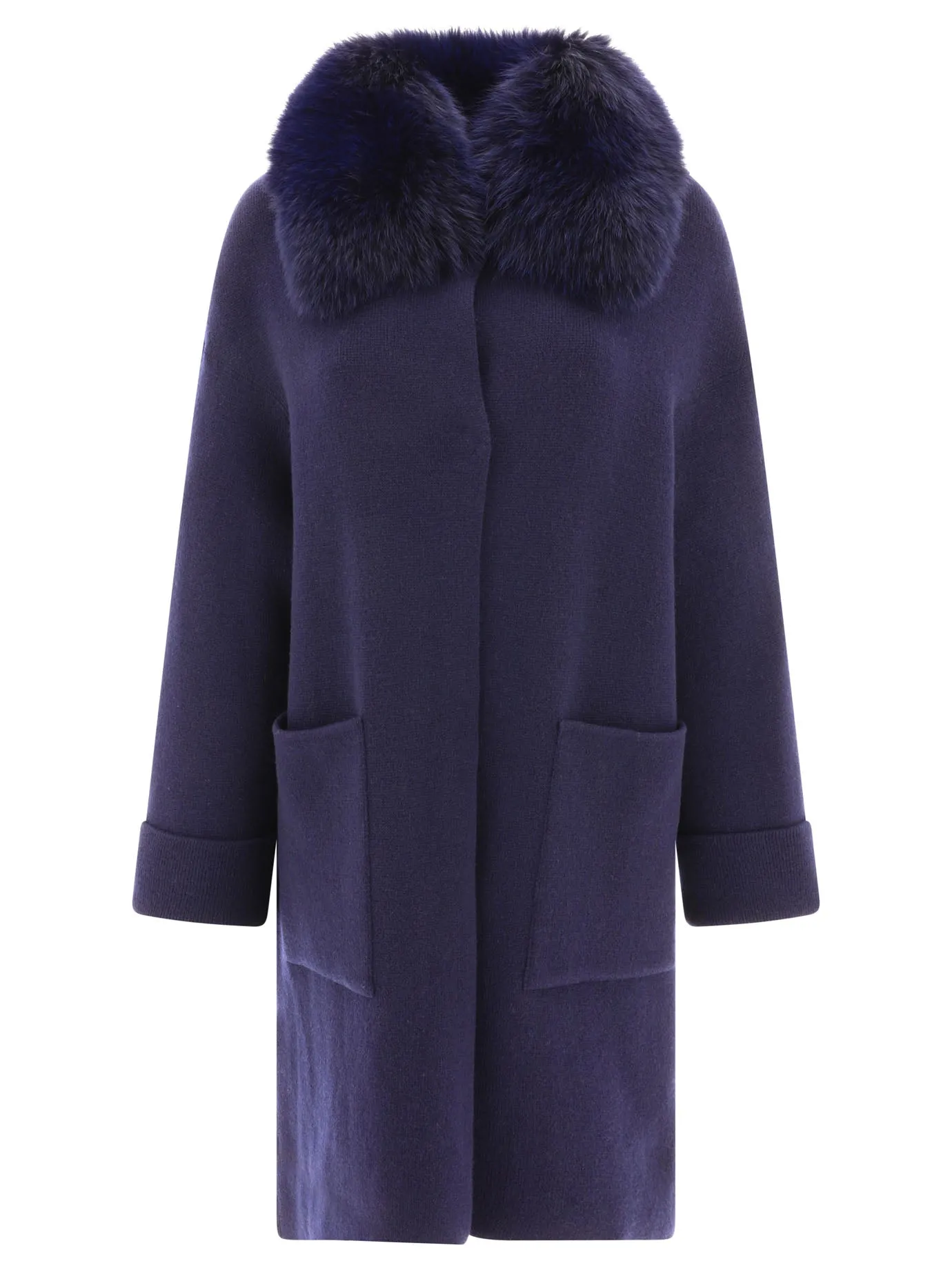 Wool And Cashmere Coat Coats Blu