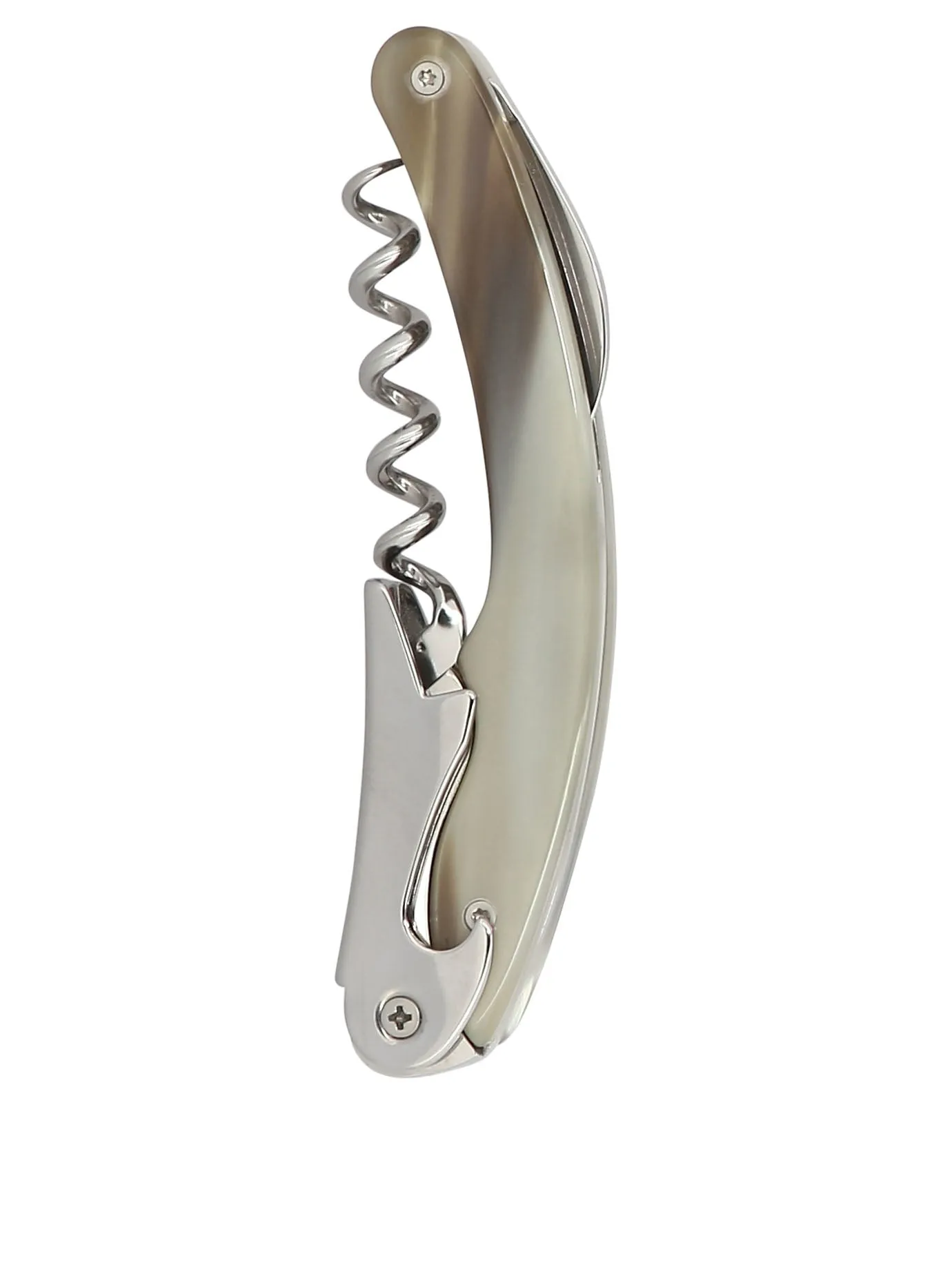 Steel And Buffalo Horn Corkscrew Kitchen & Outdoor Items Beige