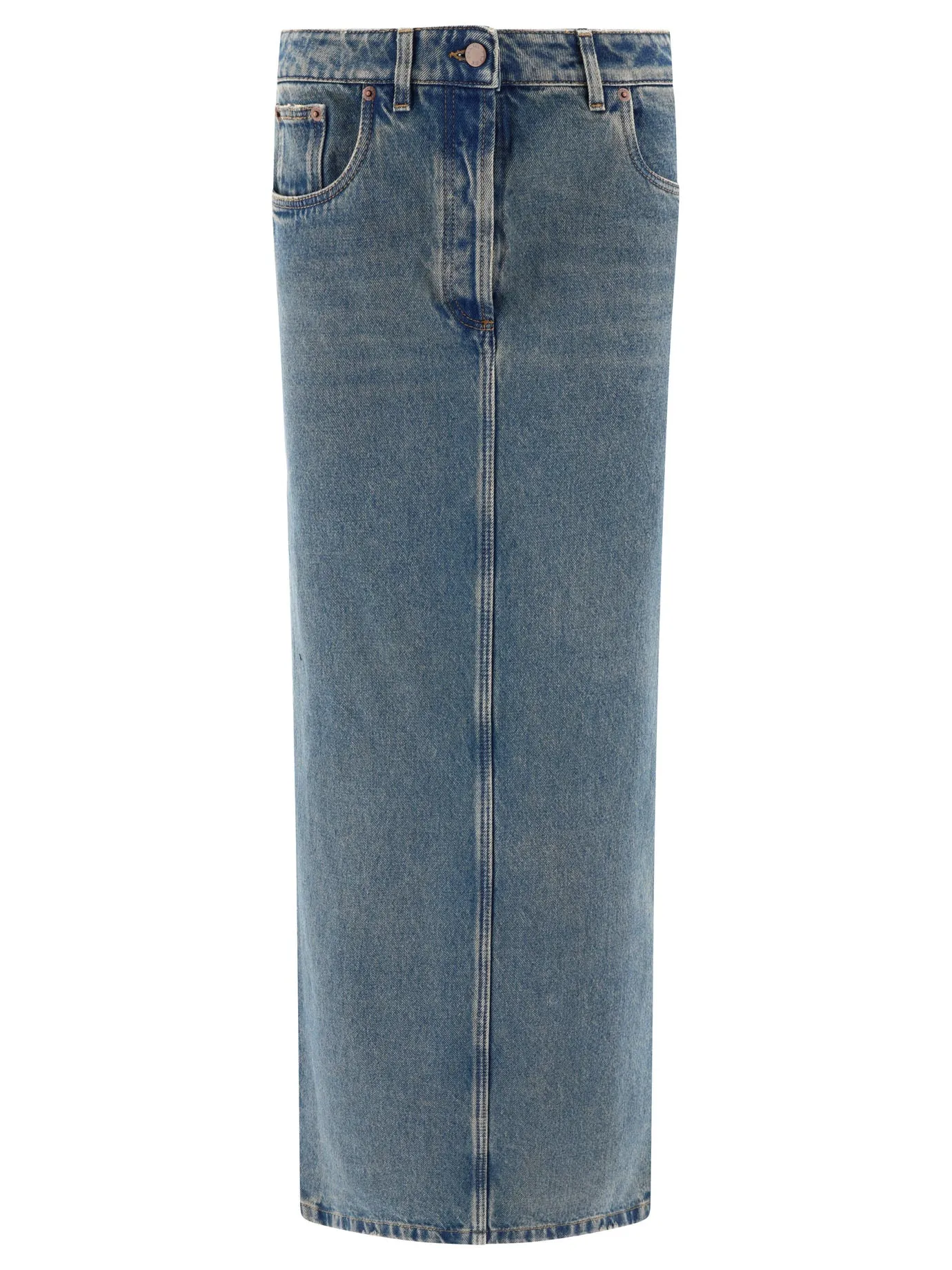 Denim Maxi-Skirt Gonne Blu