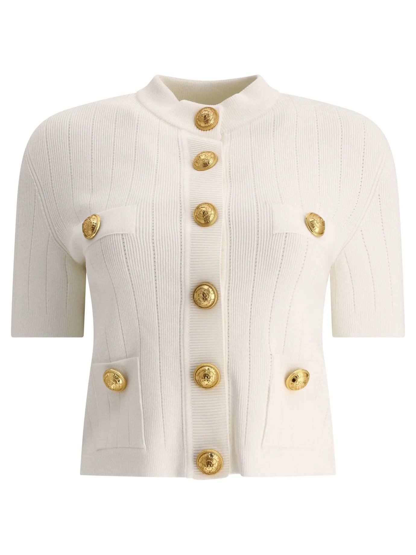 6-Buttons Cardigan Knitwear Bianco