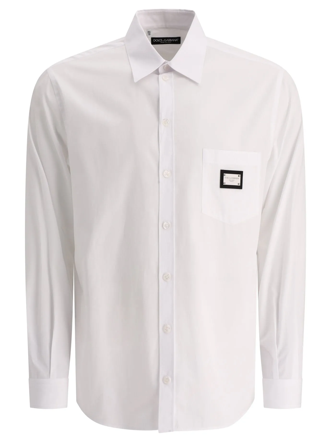 Shirt With Logo Plaque Shirts Bianco