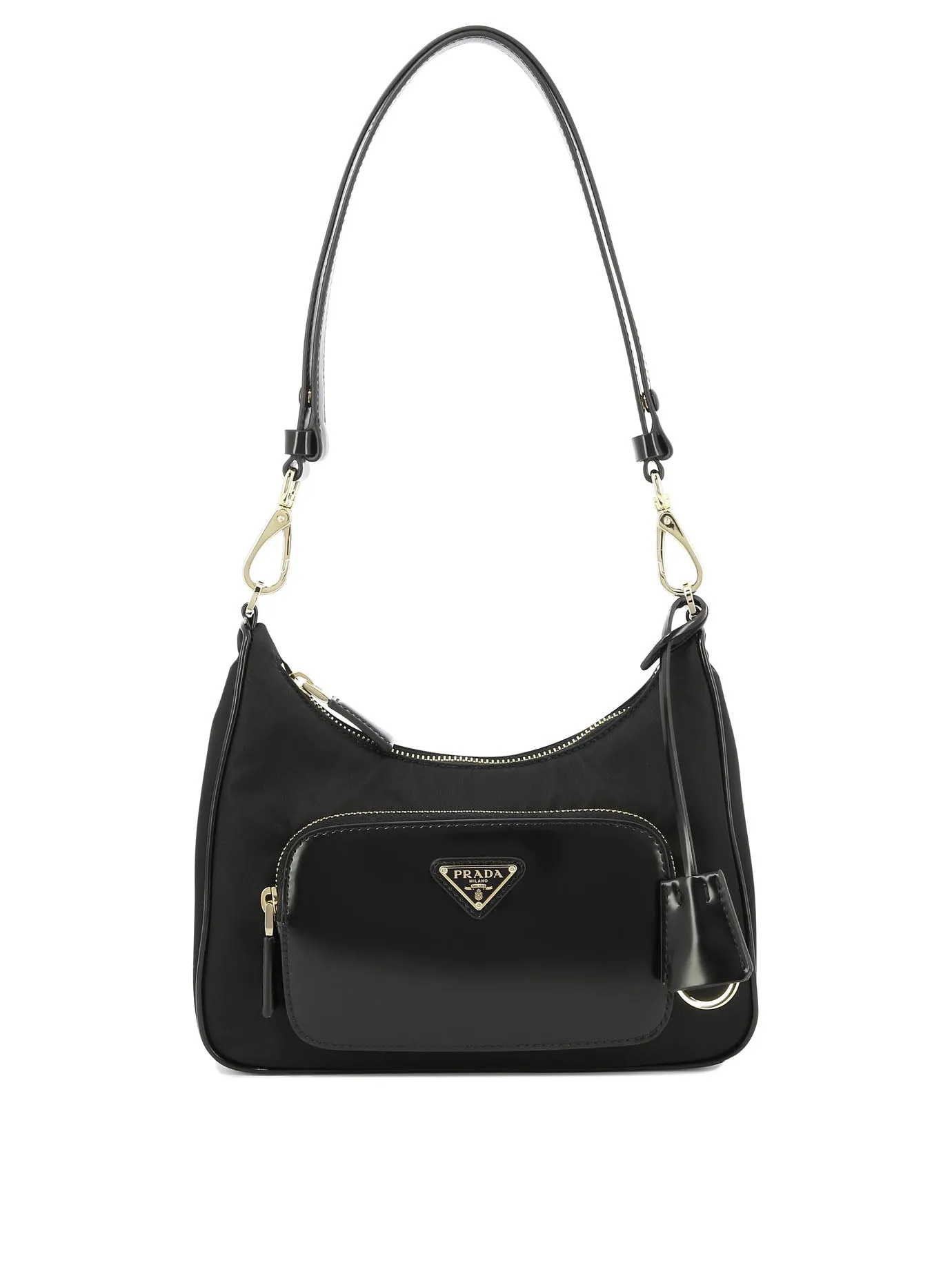Re-Nylon And Brushed Leather Mini Bag Borse A Spalla Nero