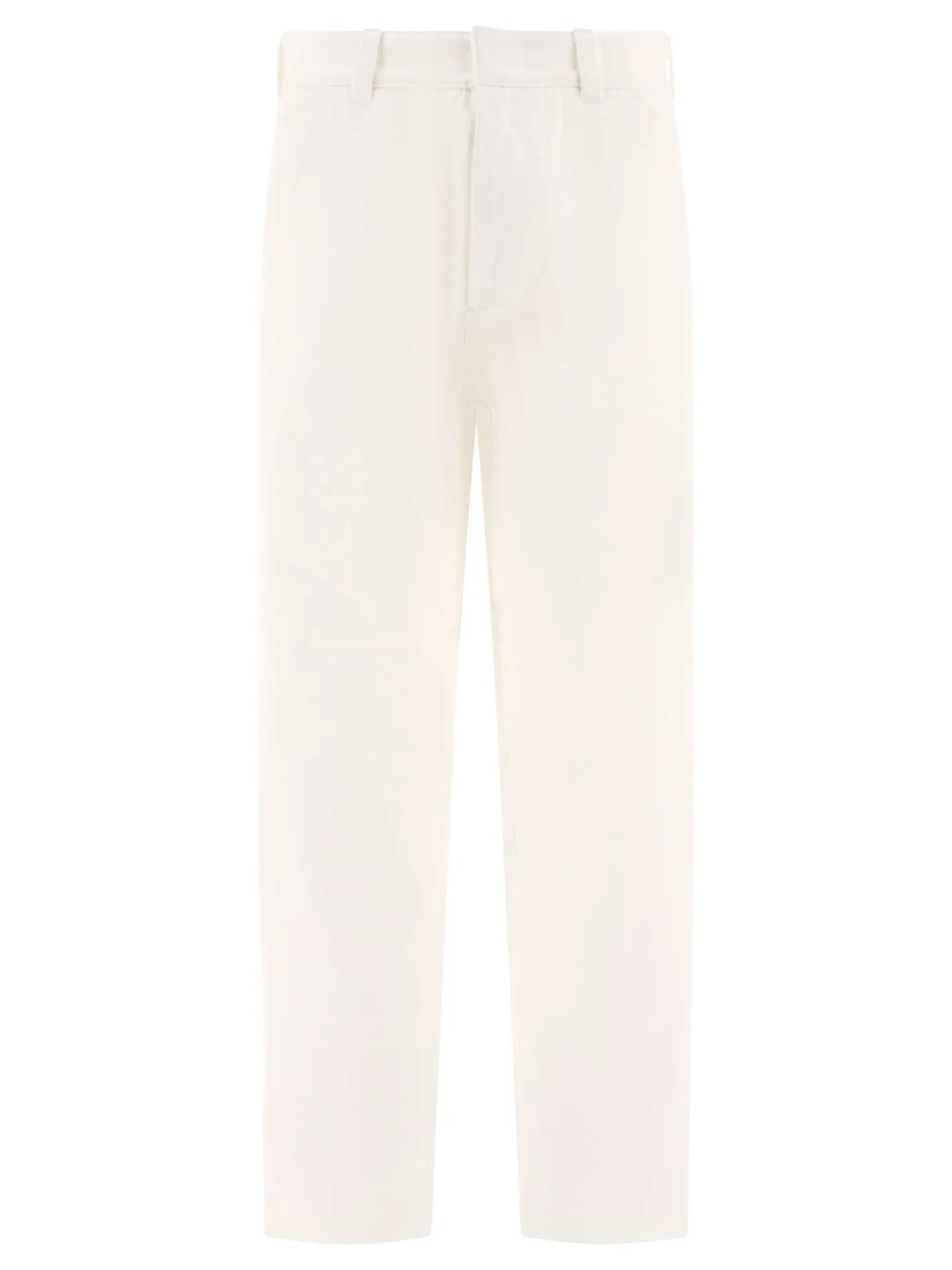 Mid-Rise Loose-Fit Trousers Bianco