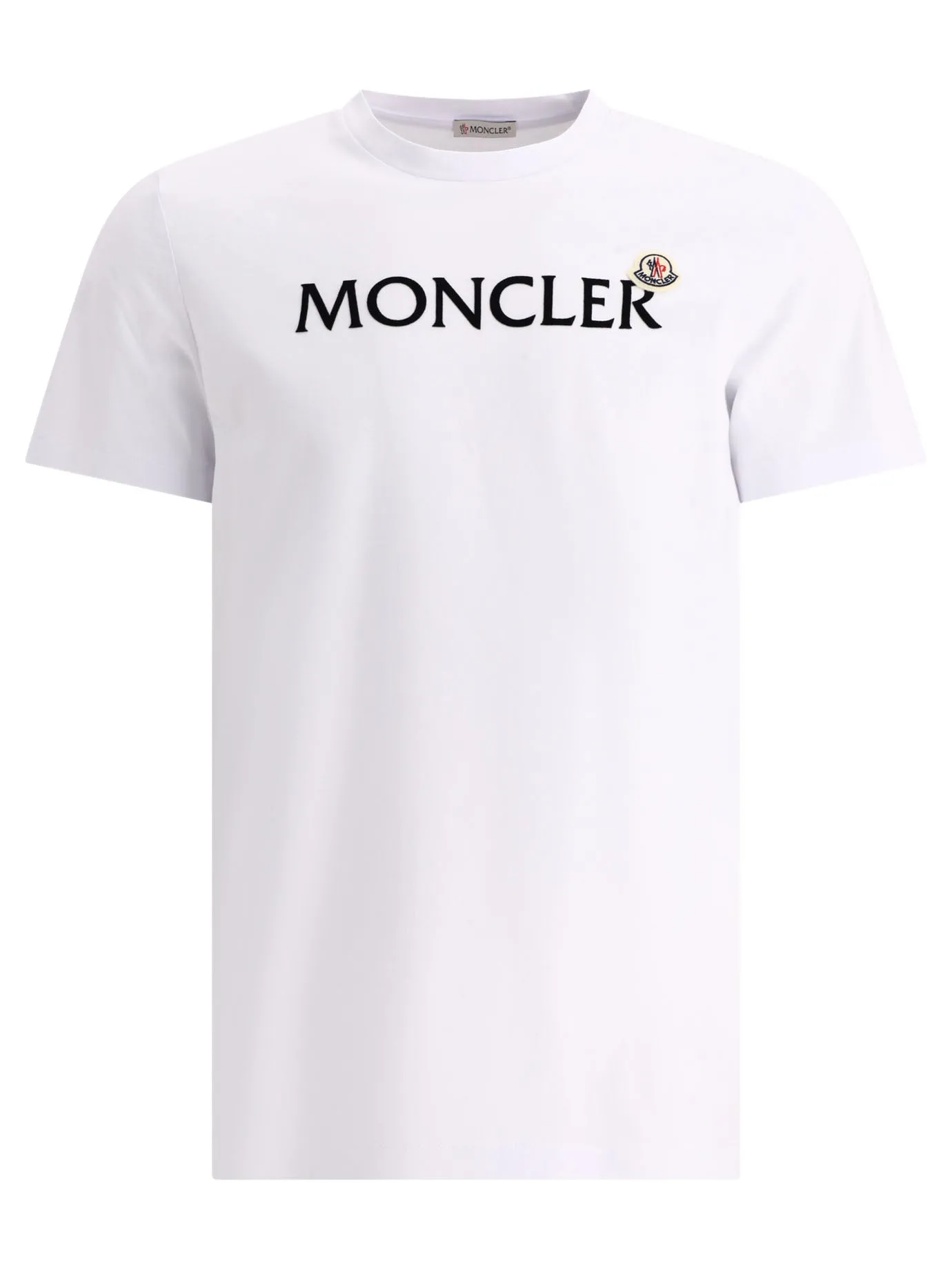 T-Shirt With Flocked Logo T-Shirts Bianco