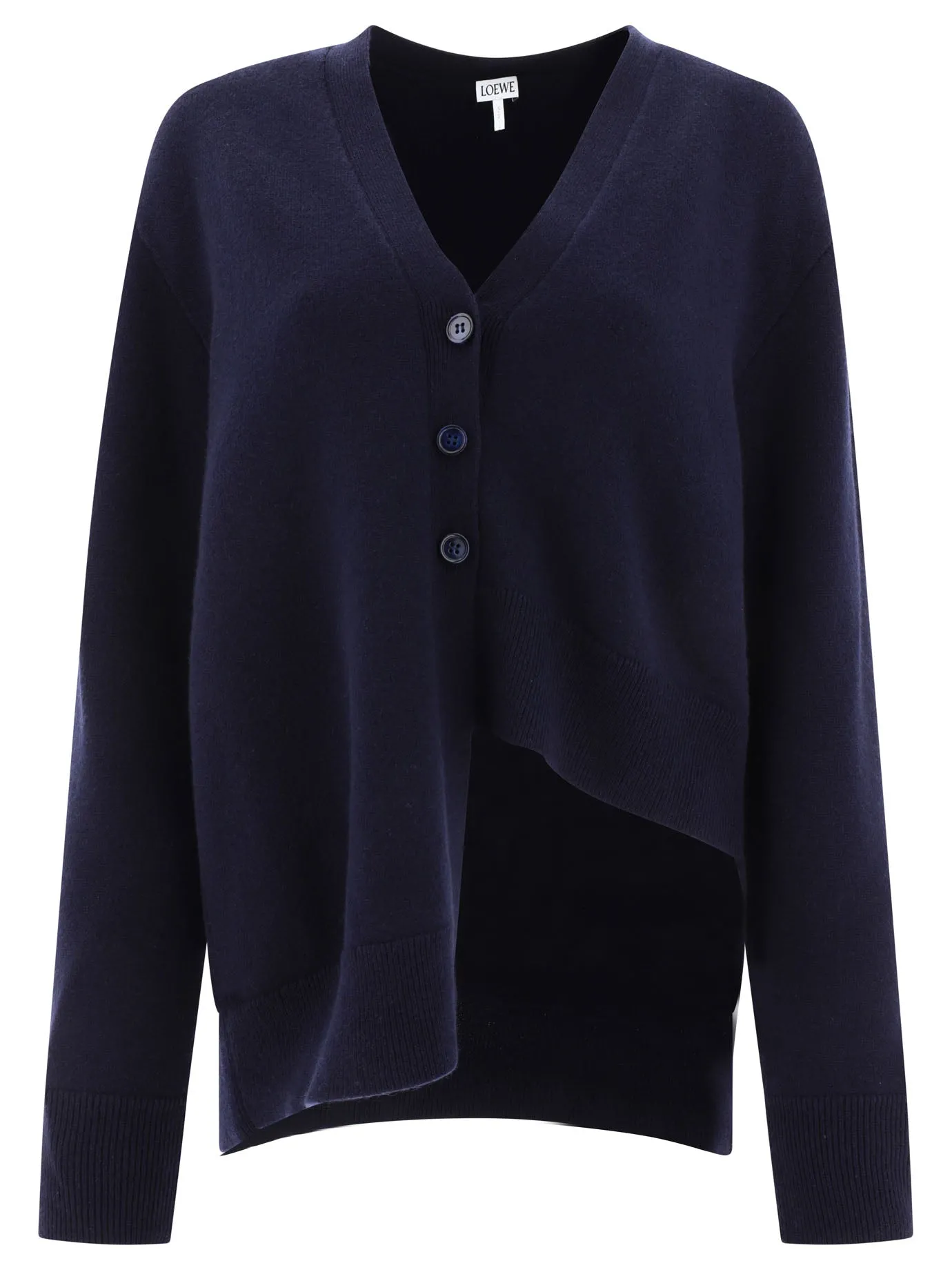 Asymmetrical Cardigan In Cashmere Knitwear Blu