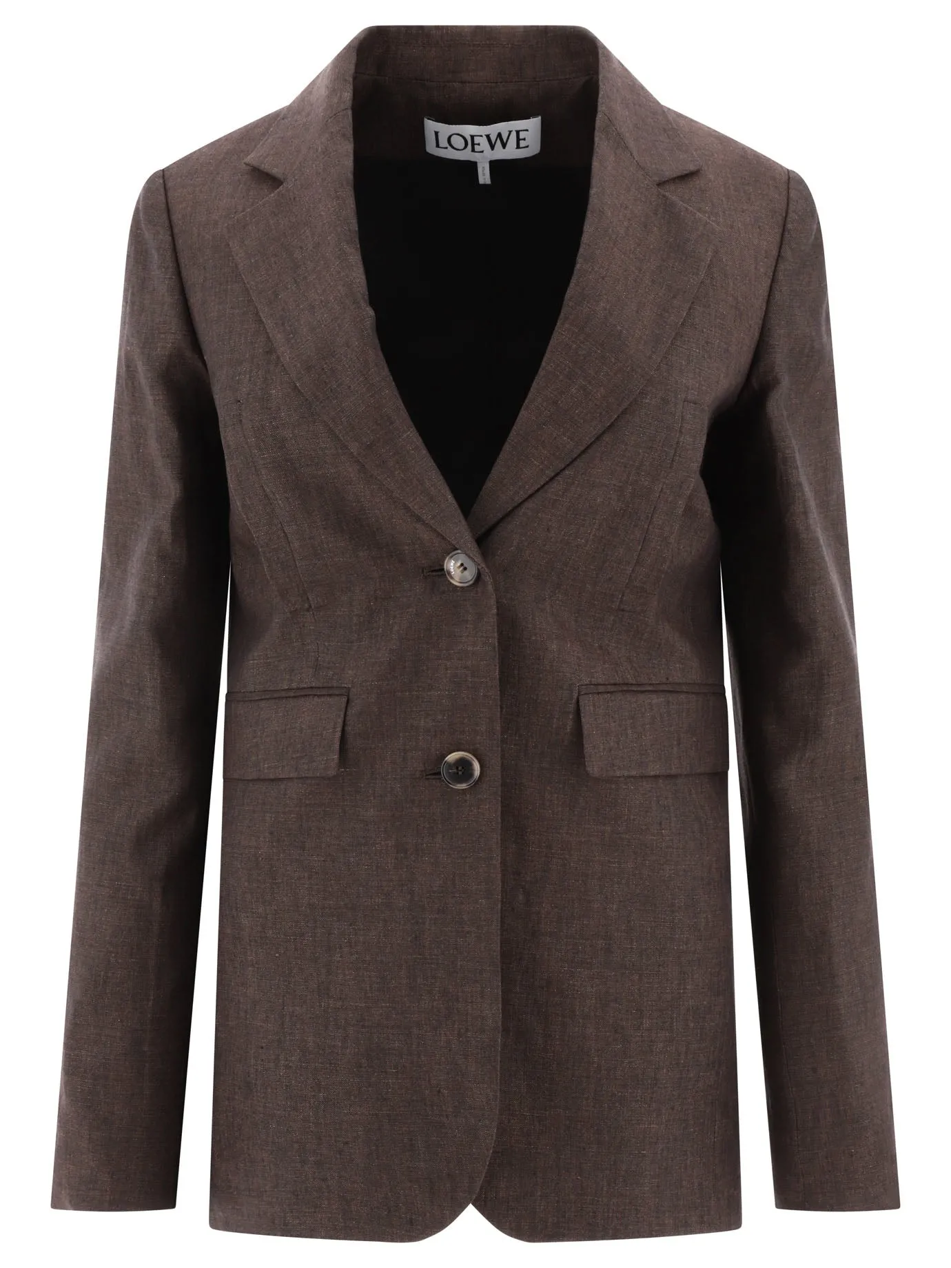Linen Blazer Giacche Marrone