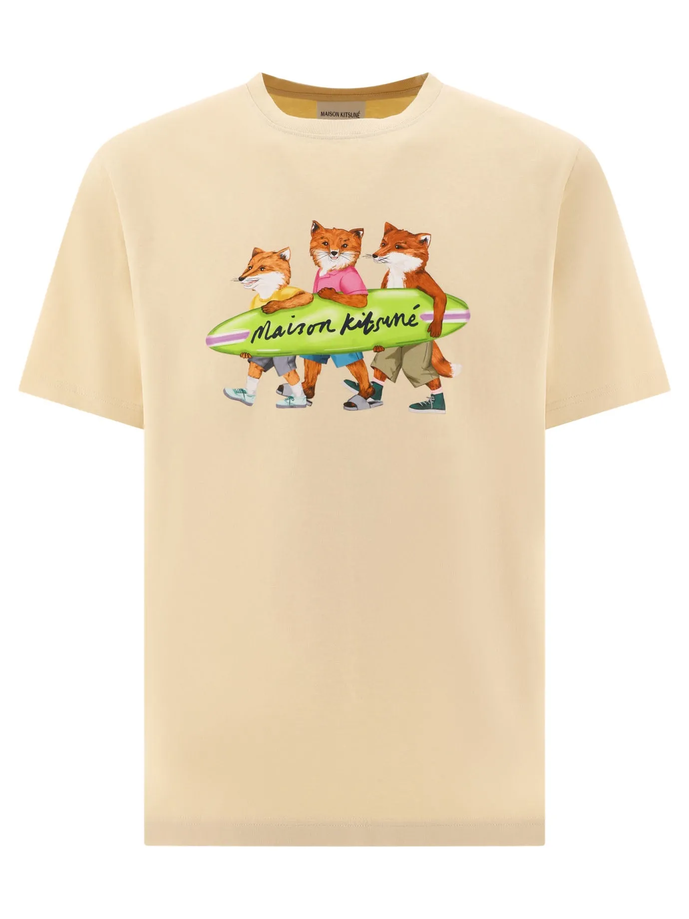 Surfing Foxes T-Shirts Beige