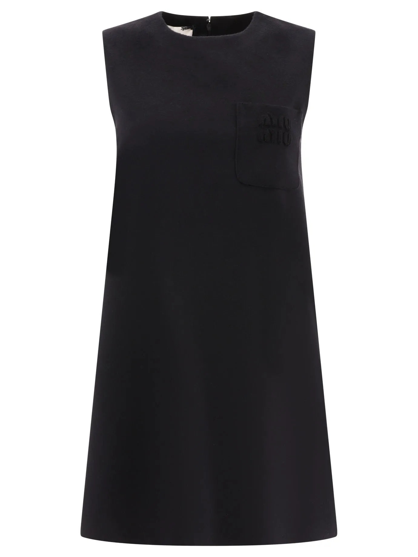 Dress With Embroidered Logo Abiti Nero