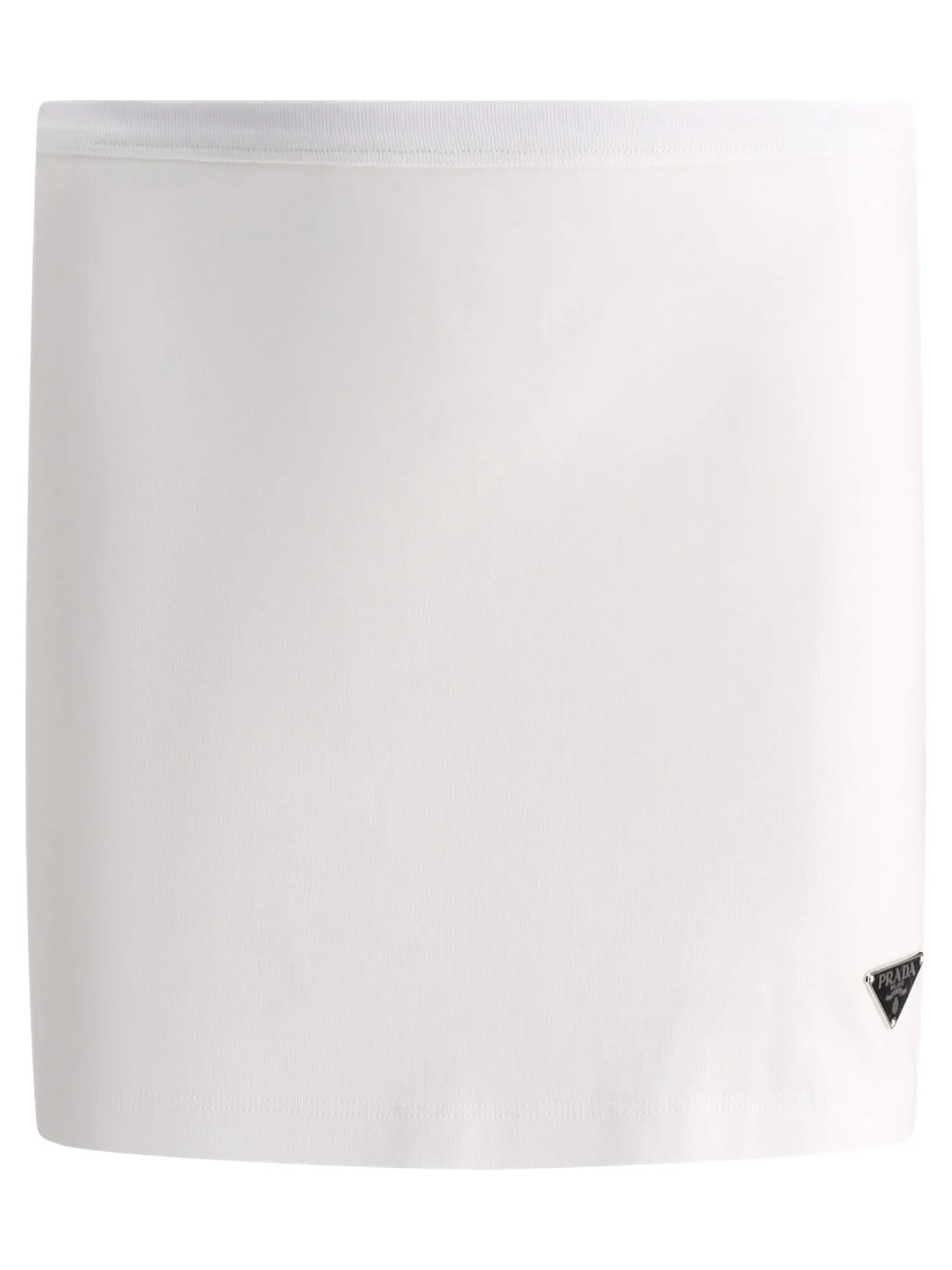 Skirt With Triangle Logo Gonne Bianco