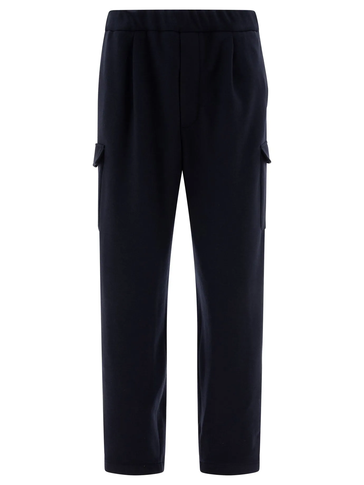 Cargo In Cashmere And Wool Trousers Blu