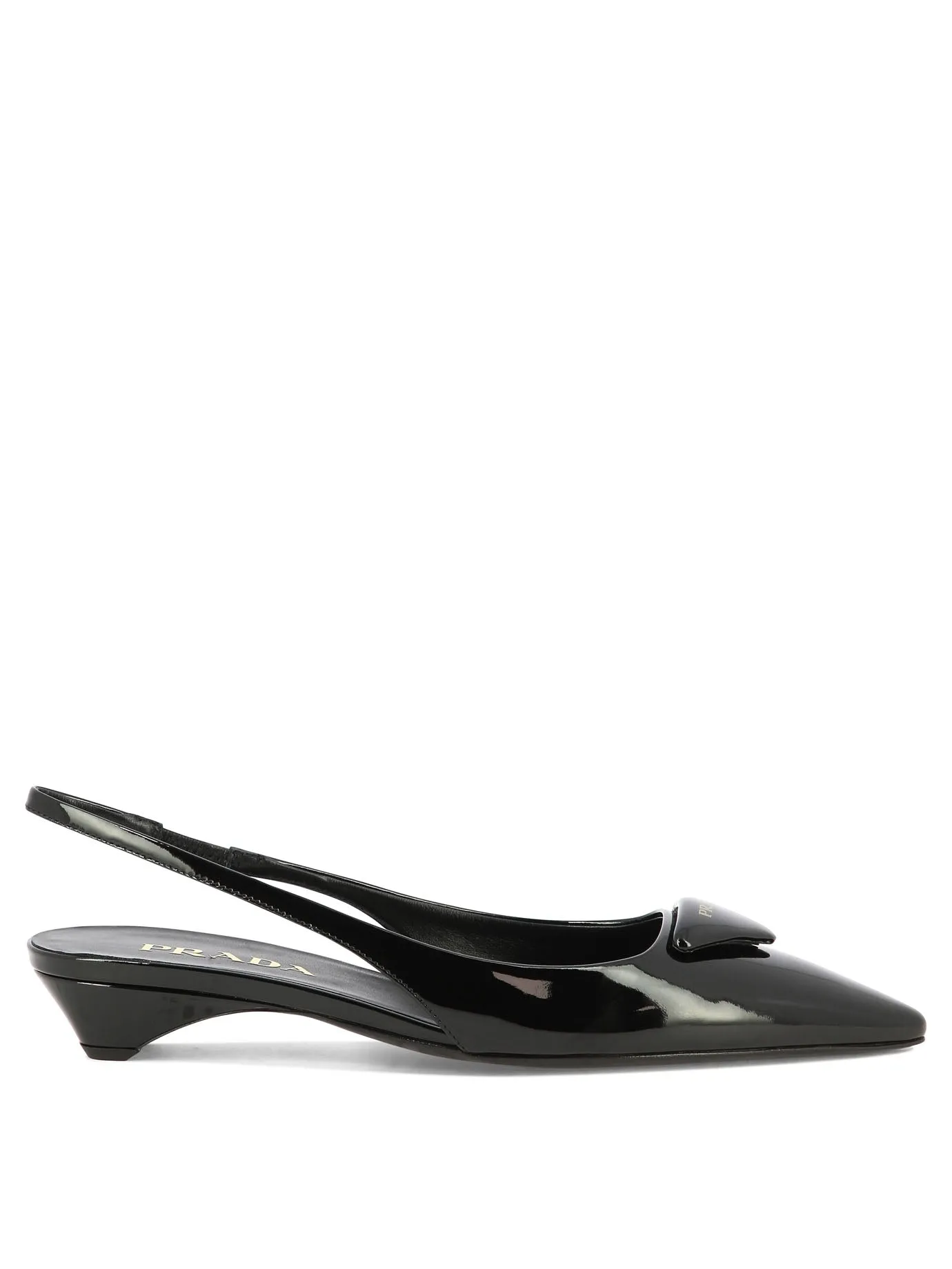 Patent Leather Slingbacks Heeled Shoes Nero