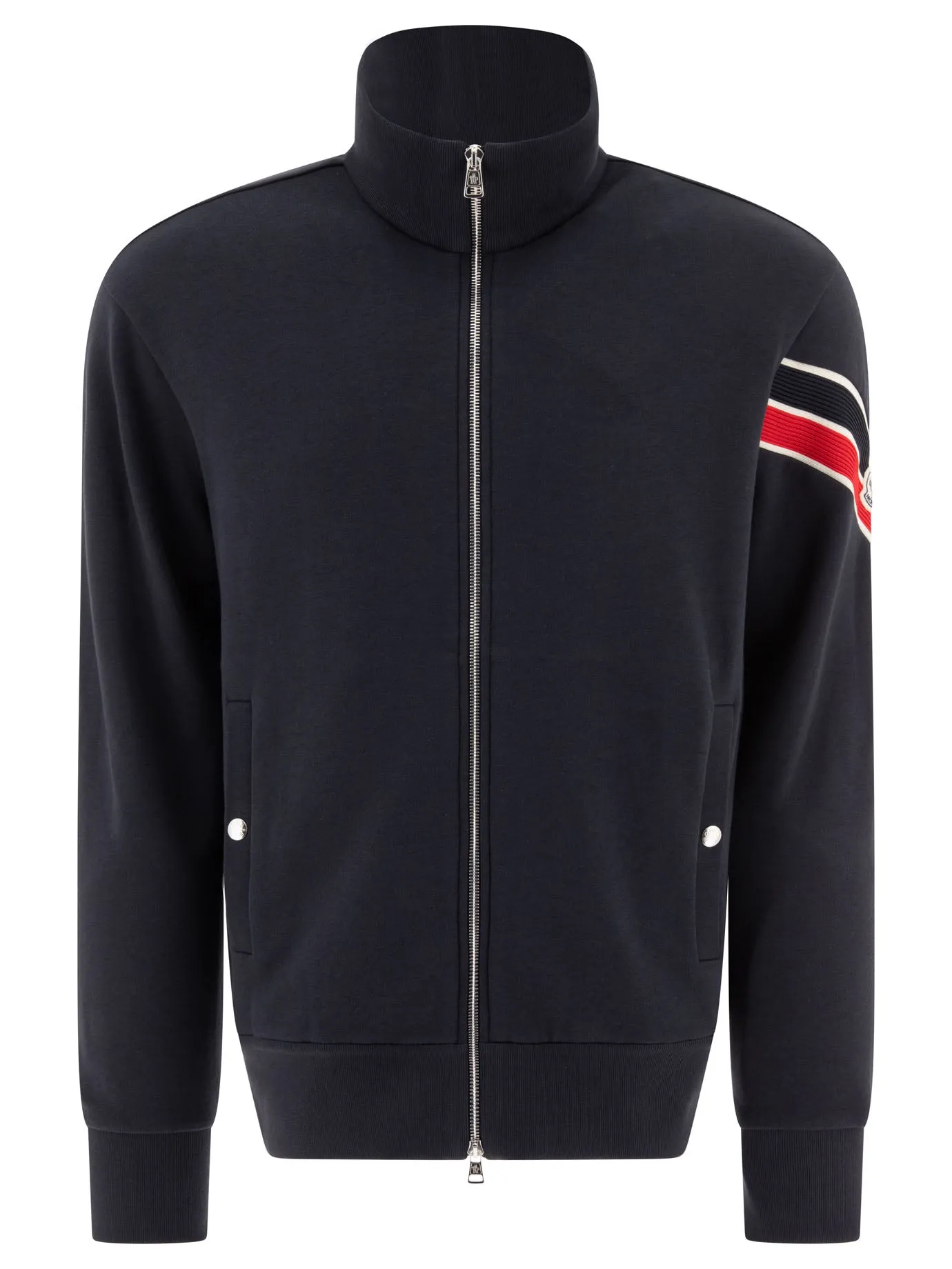 Sweatshirt With Zip And Tricolor Hem Sweatshirts Blu