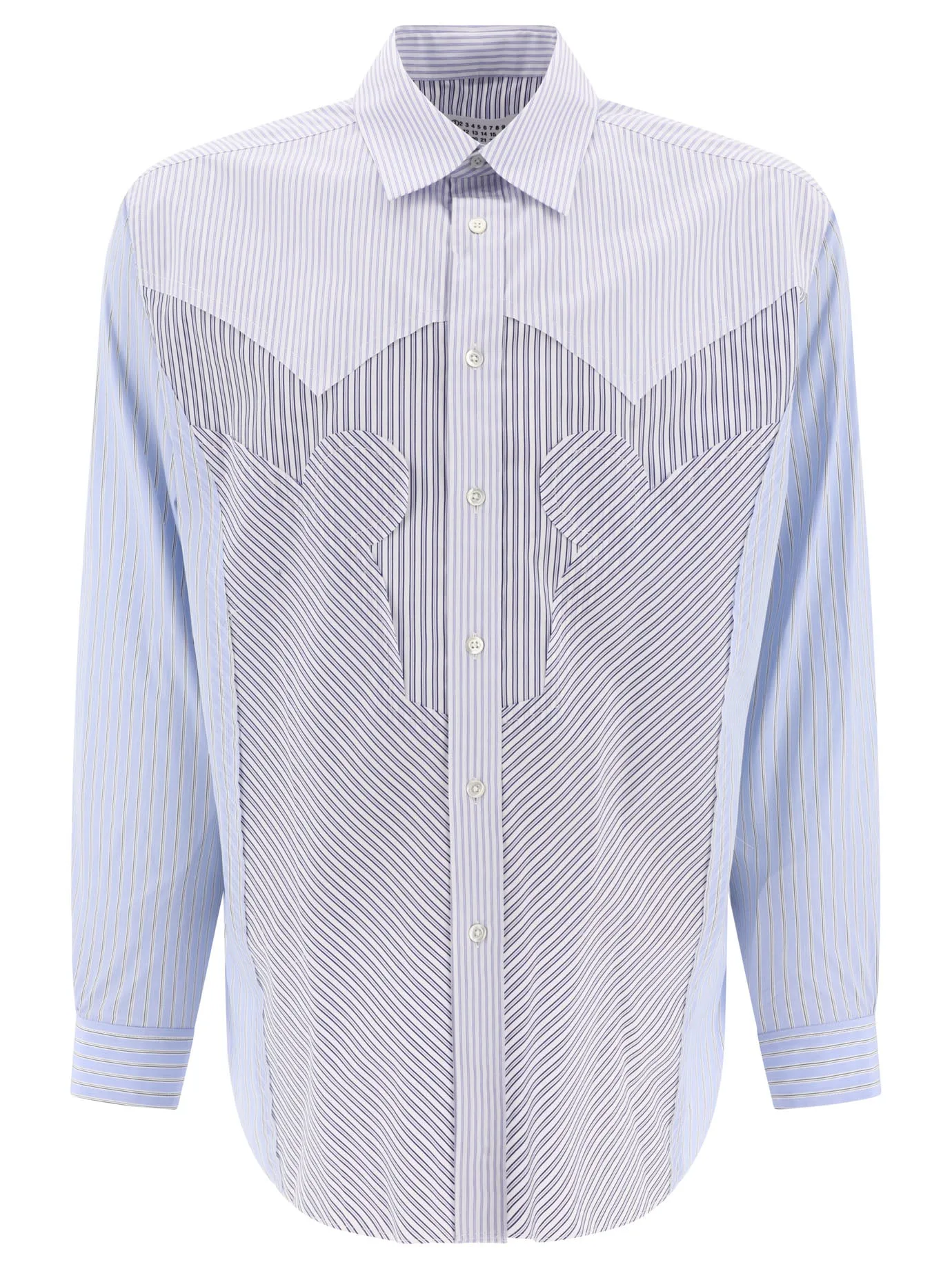 Yoke Stripe Cotton Shirt Shirts Celeste