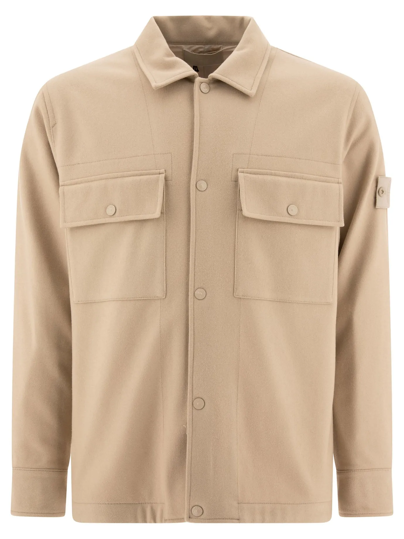 “Ghost” Wool Overshirt Giacche Beige