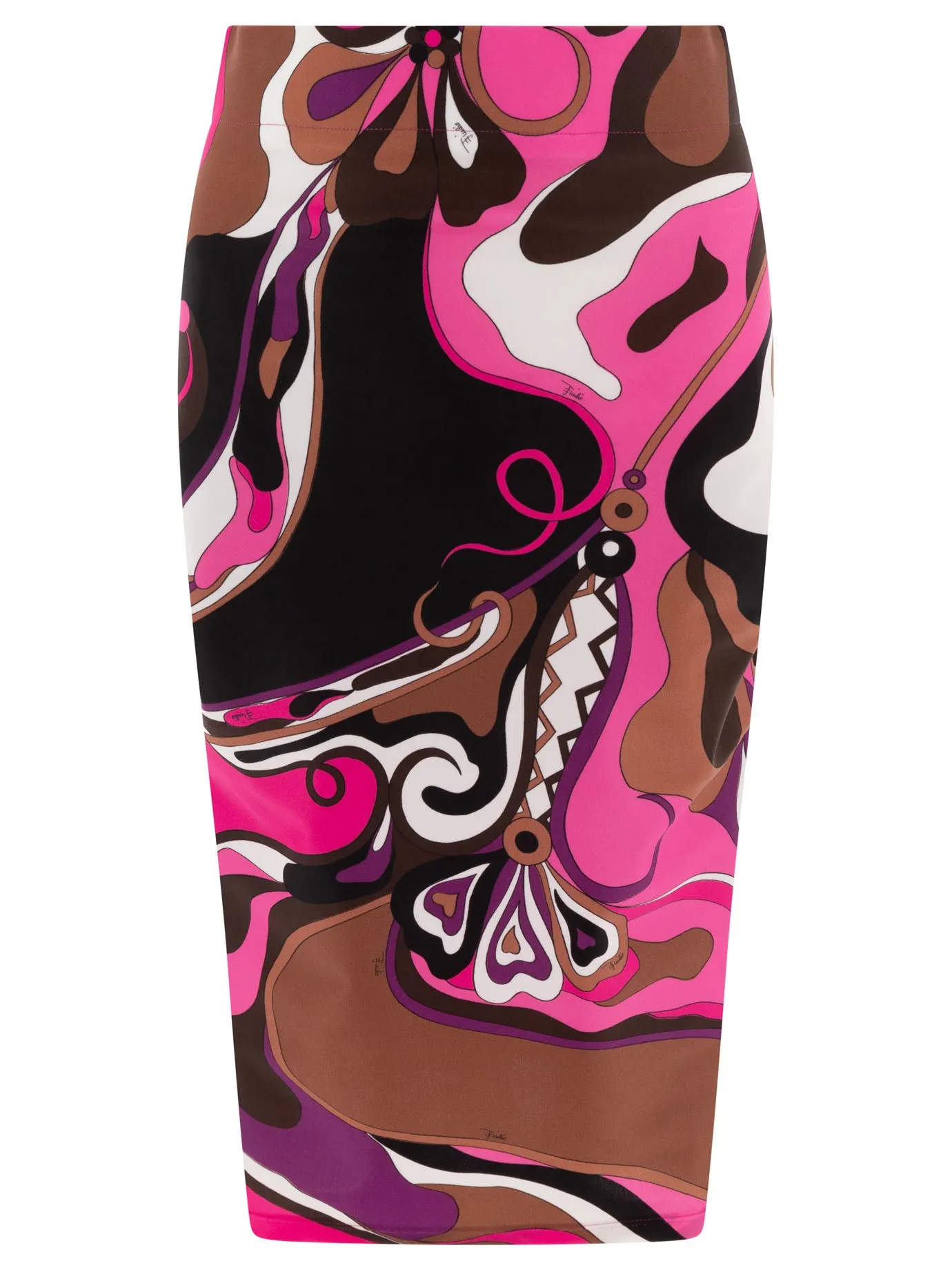 Orchidee-Print Pencil Skirt Gonne Fucsia