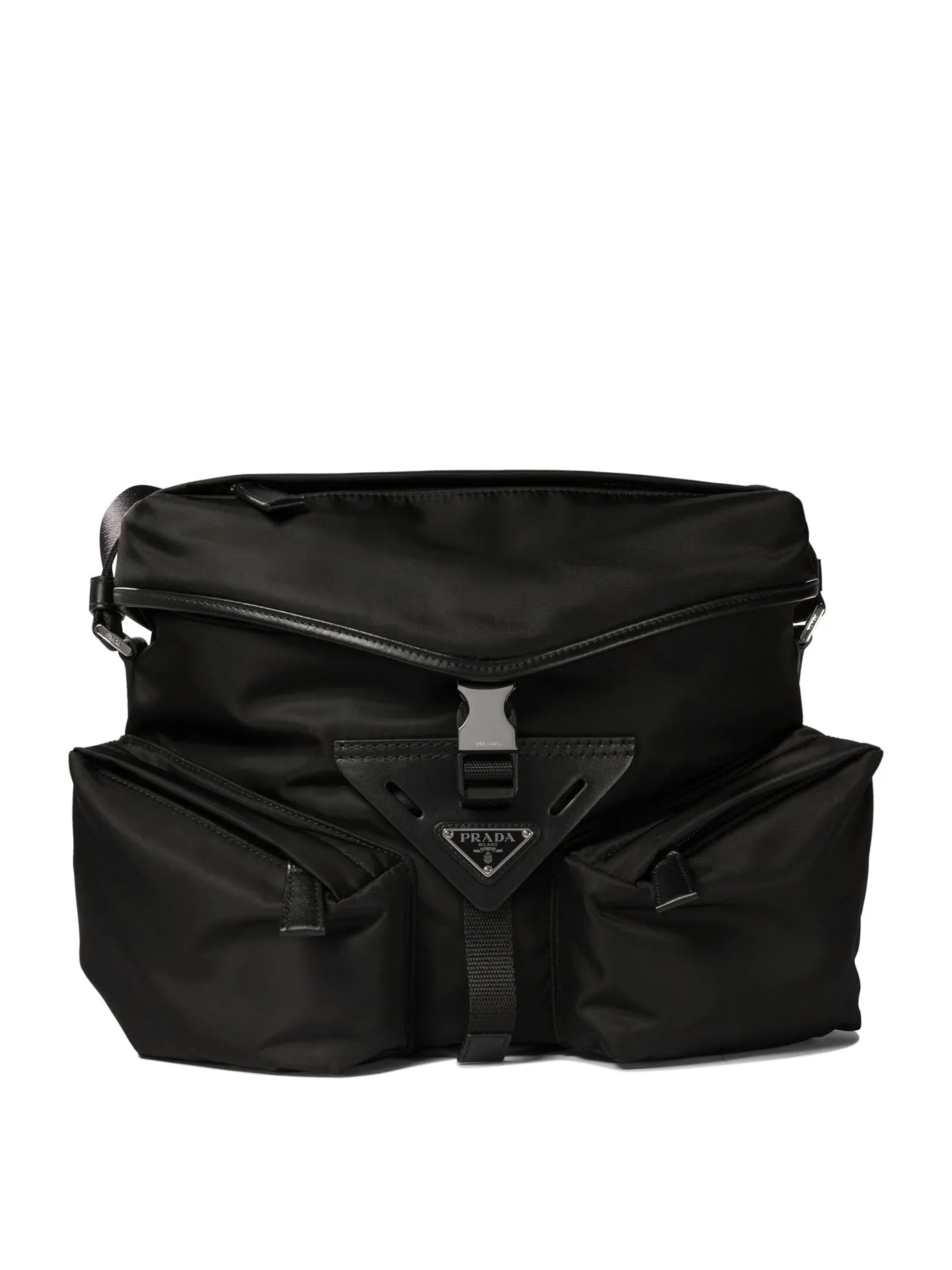 Re-Nylon And Leather Crossbody Bag Borse A Tracolla Nero