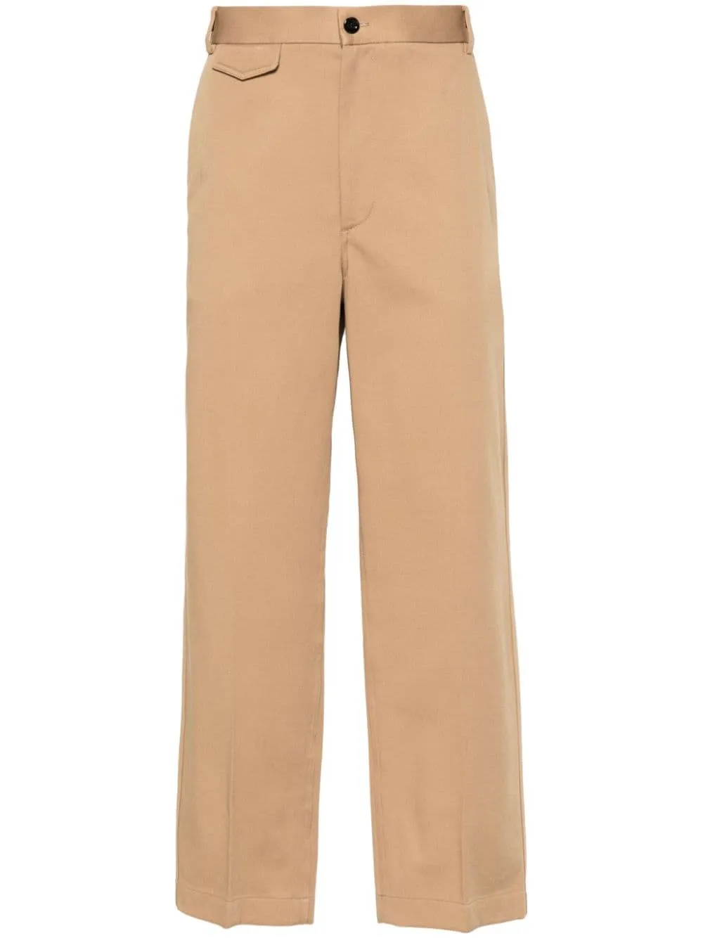Pantaloni In Cotone Con Dettaglio Web Trousers Beige