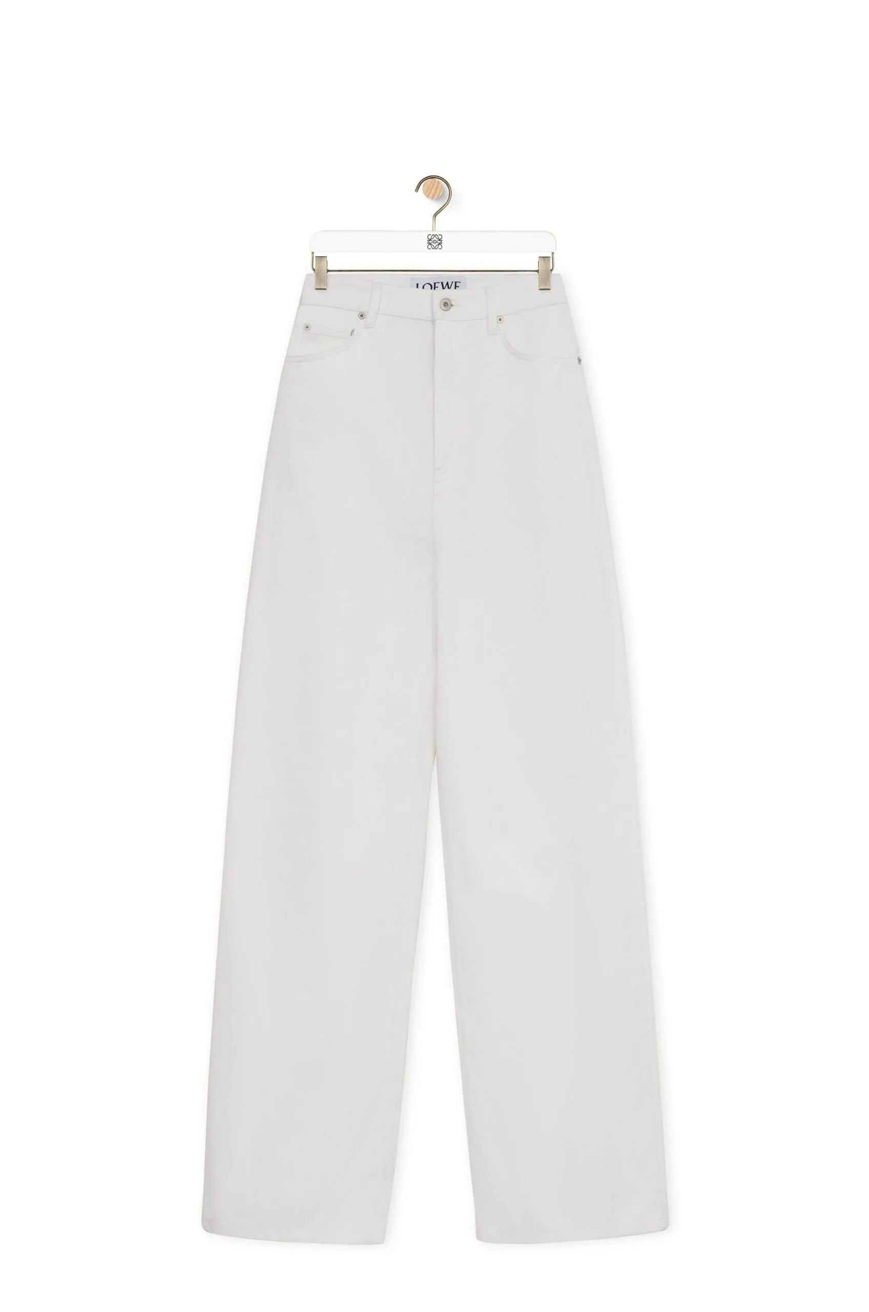 A Vita Alta In Cotone Jeans Bianco