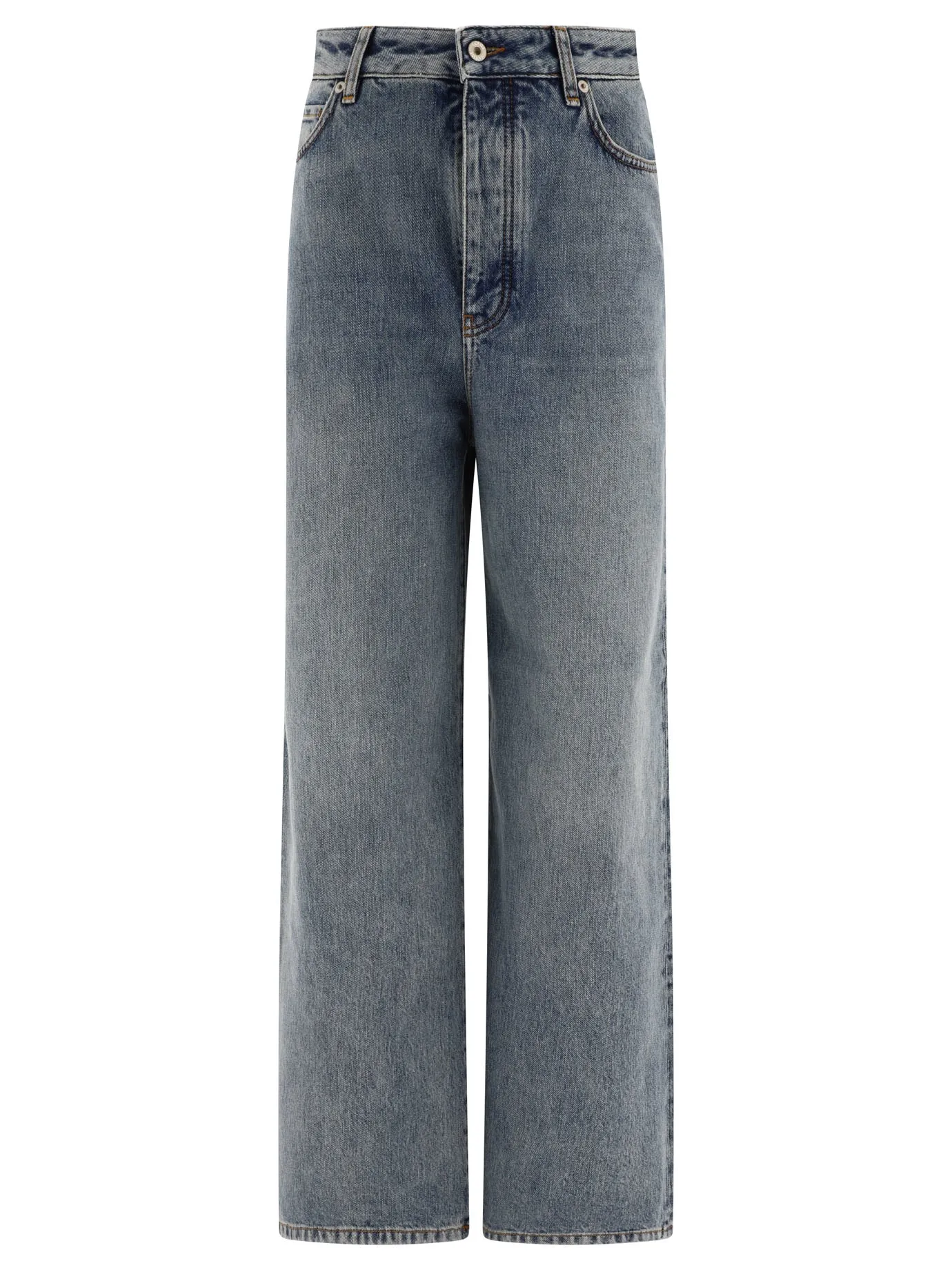 A Vita Alta In Denim Jeans Blu