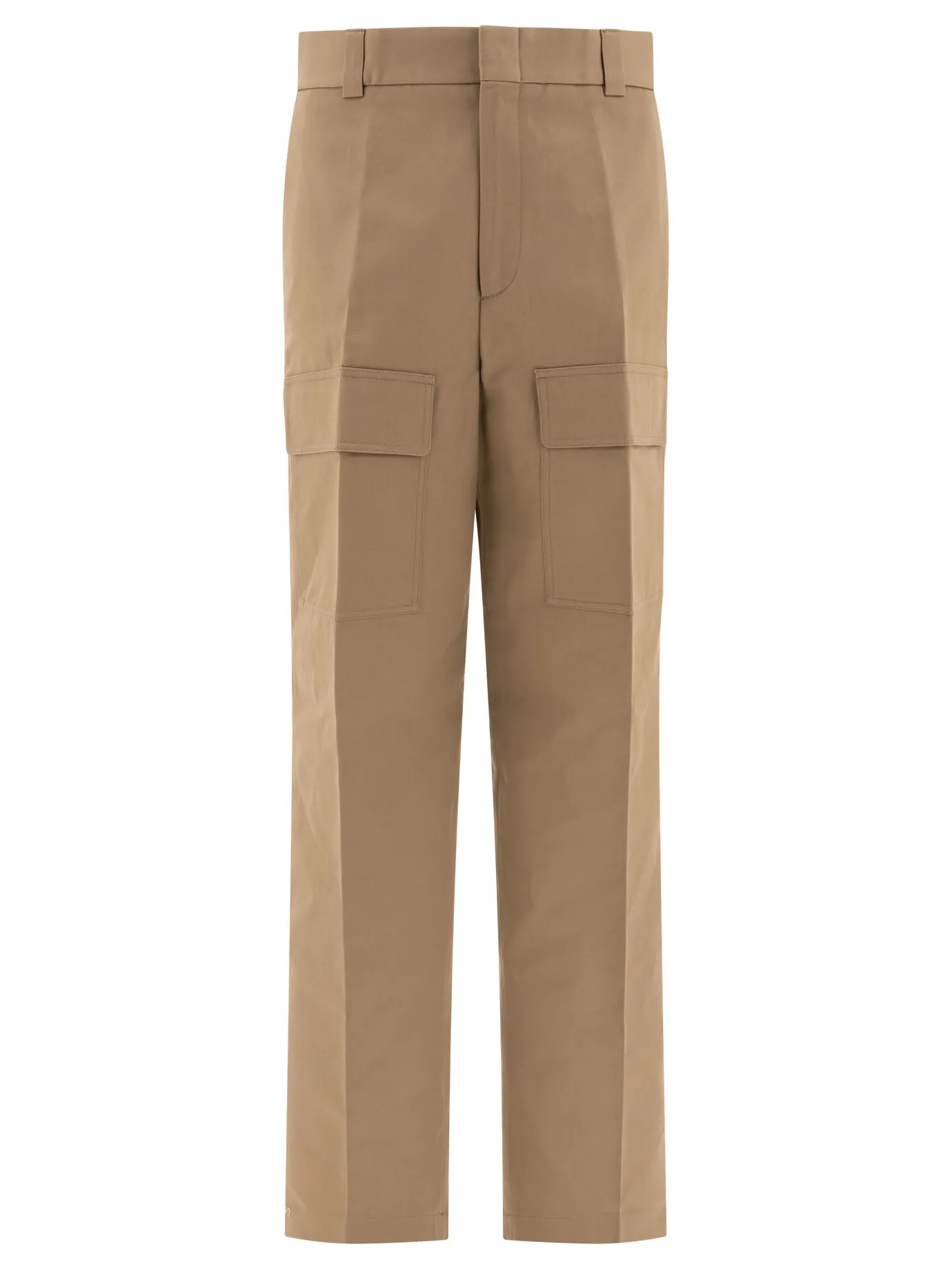 Pantalone Cargo A Gamba Larga Trousers Beige