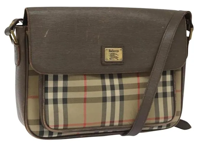 Autre Marque Borsa a Spalla Burberrys Nova Check Beige Auth 113210