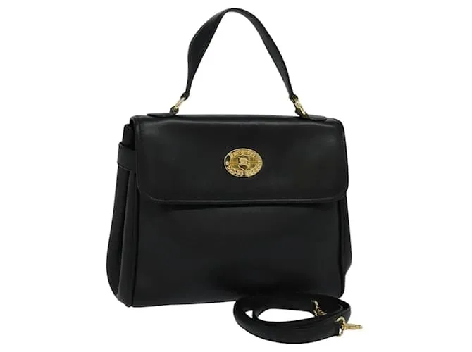 Autre Marque Borsa a mano Burberrys in pelle 2 vie nera Auth 115392 Nero