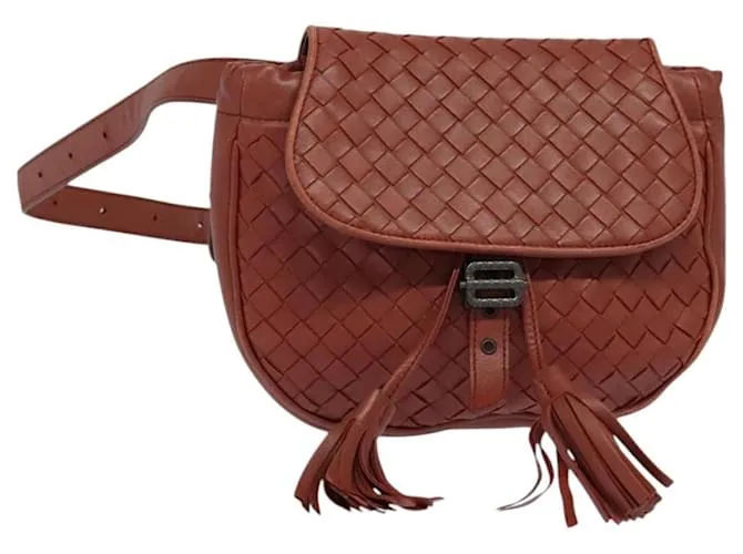 Autre Marque Borsa a vita in pelle marrone Auth BA118 di BOTTEGA VENETA INTRECCIATO