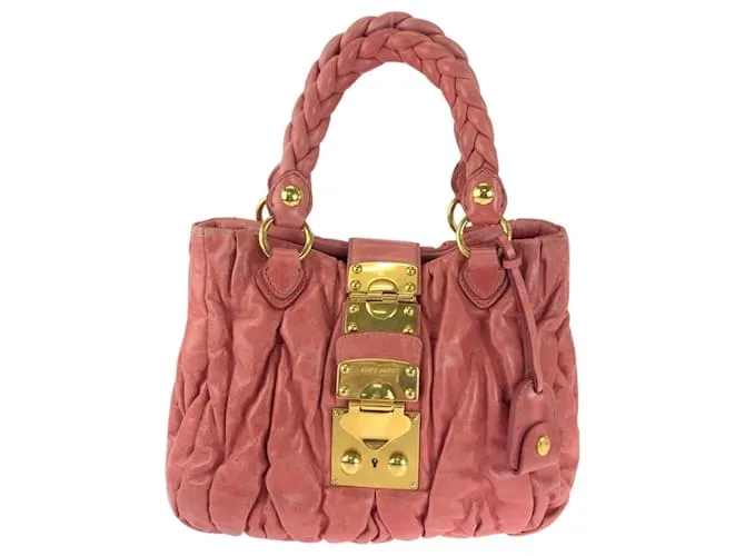 Borsa in pelle matelassé rosa Miu Miu