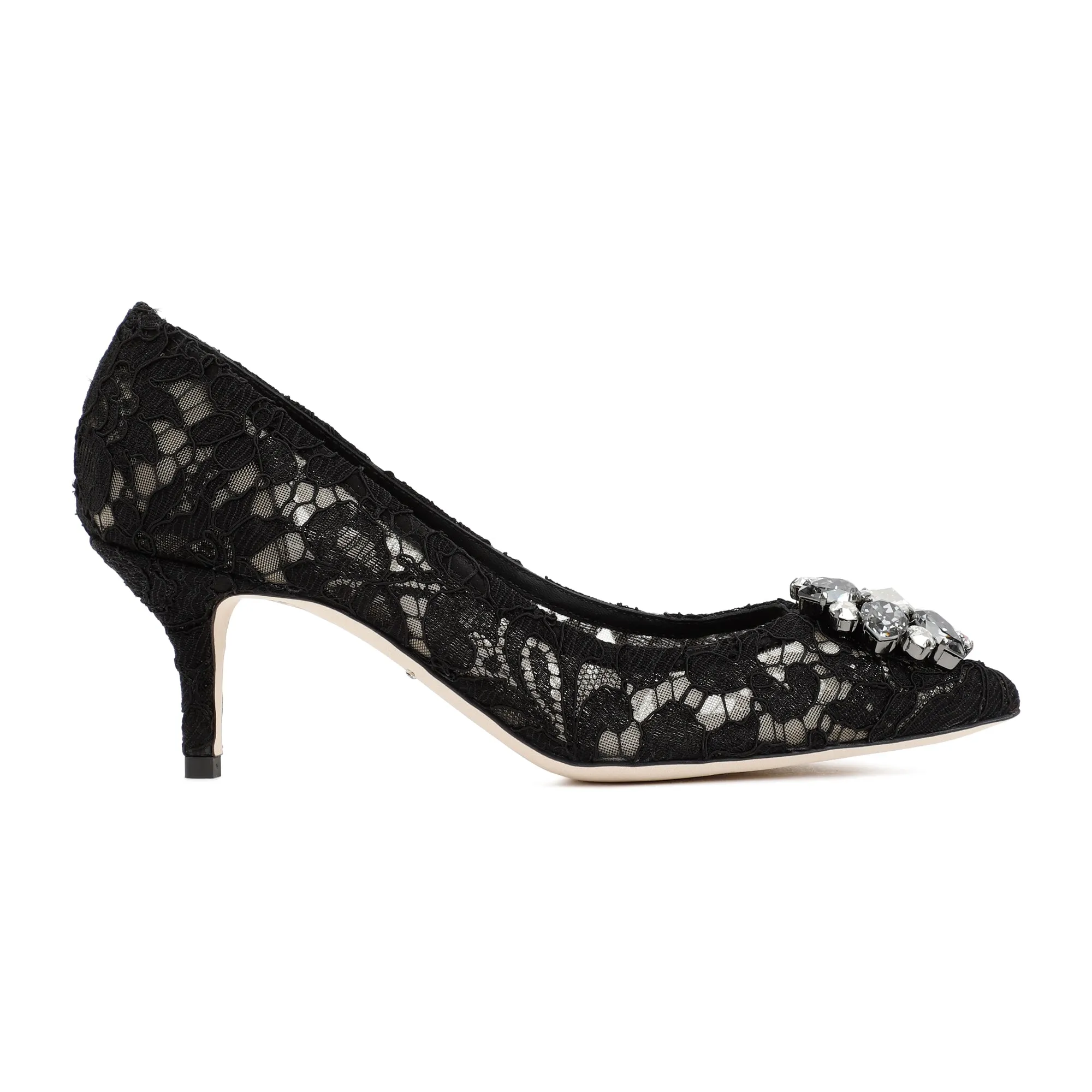Black Lace Viscose Pumps