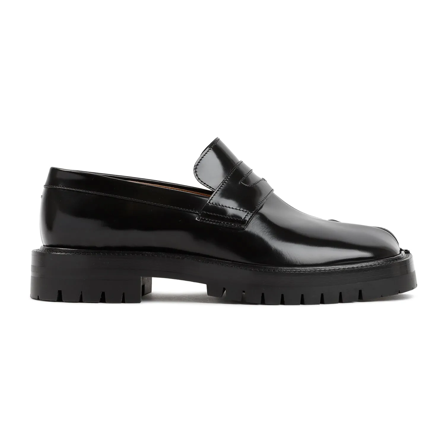 Black Leather Tabi County Loafer